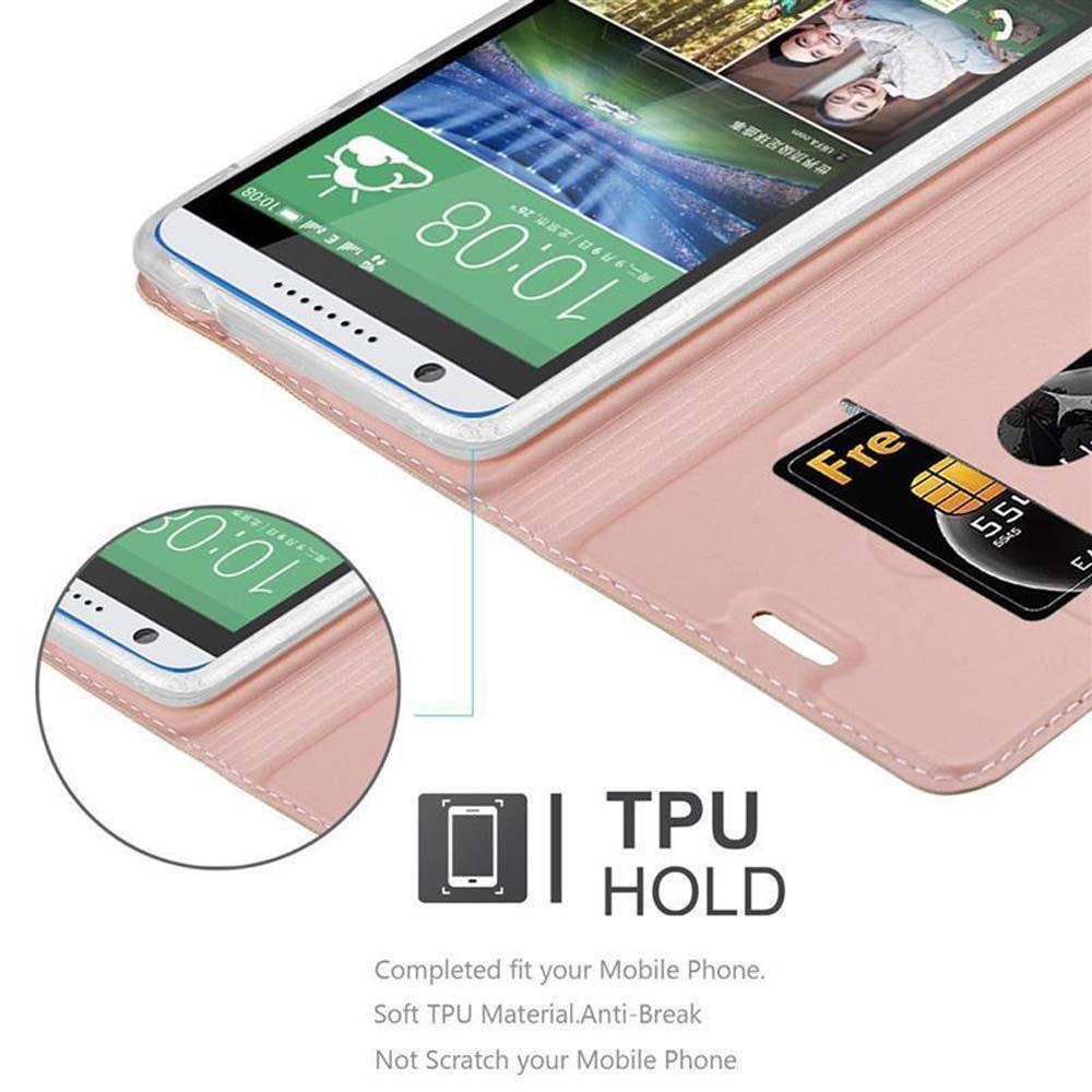 Rosa Handyhülle mit Telefon und Karte. Text: TPU-Halterung.