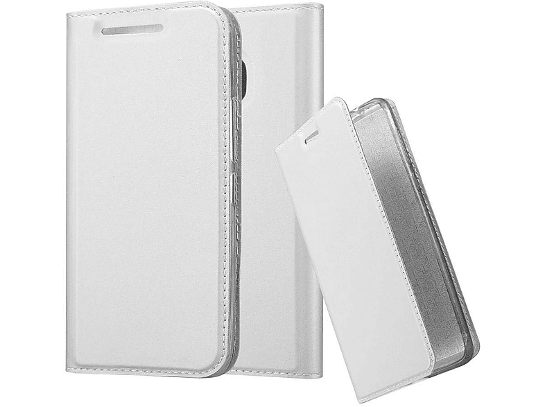 Custodia Libro Portafoglio Cadorabo Per HTC One M9 – Argento Classy, Con Tasche Porta Carte E Chiusura Magnetica