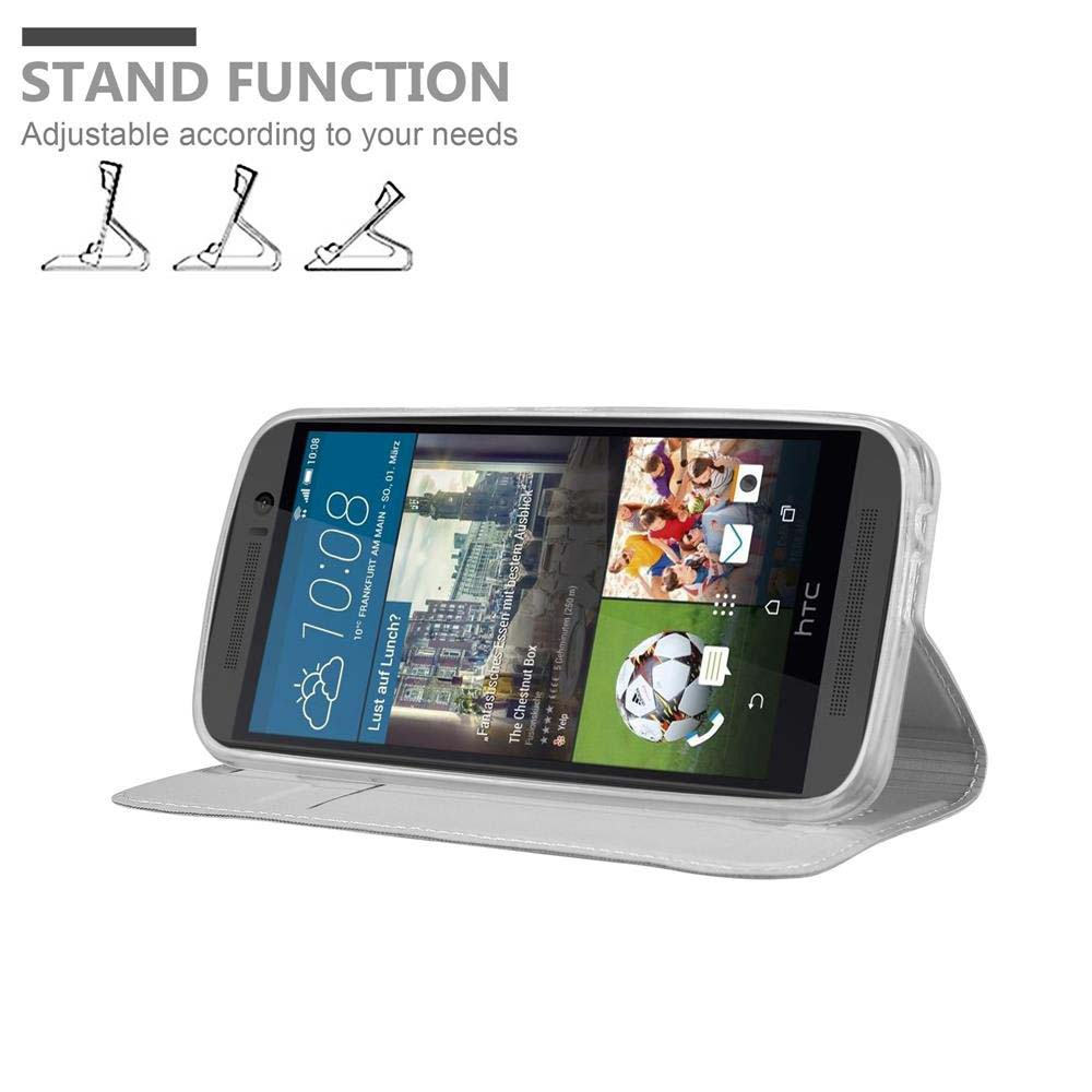 Smartphone in custodia, funzione stand. Testo: Funzione stand.