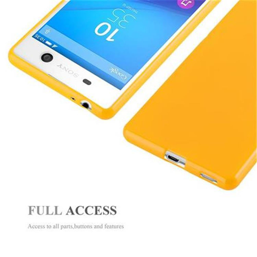 Custodia per telefono gialla con accesso a tutte le parti e pulsanti.