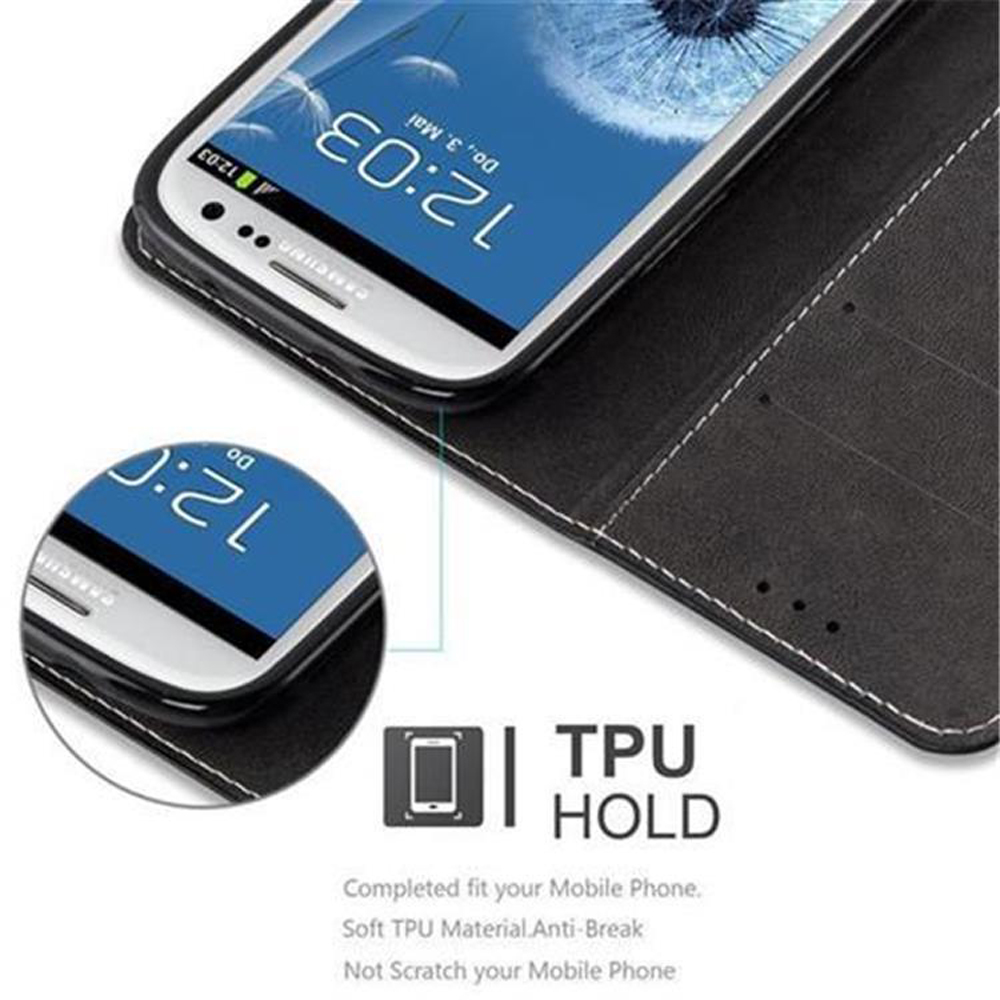 Smartphone in custodia, primo piano con testo: Supporto TPU.