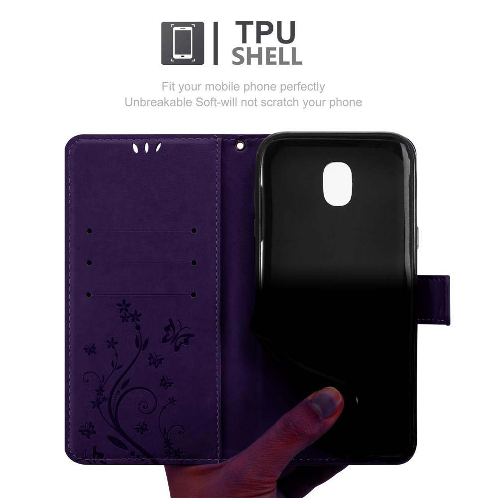 Una custodia per telefono viola con un telefono all'interno. Testo: 'TPU Shell'.