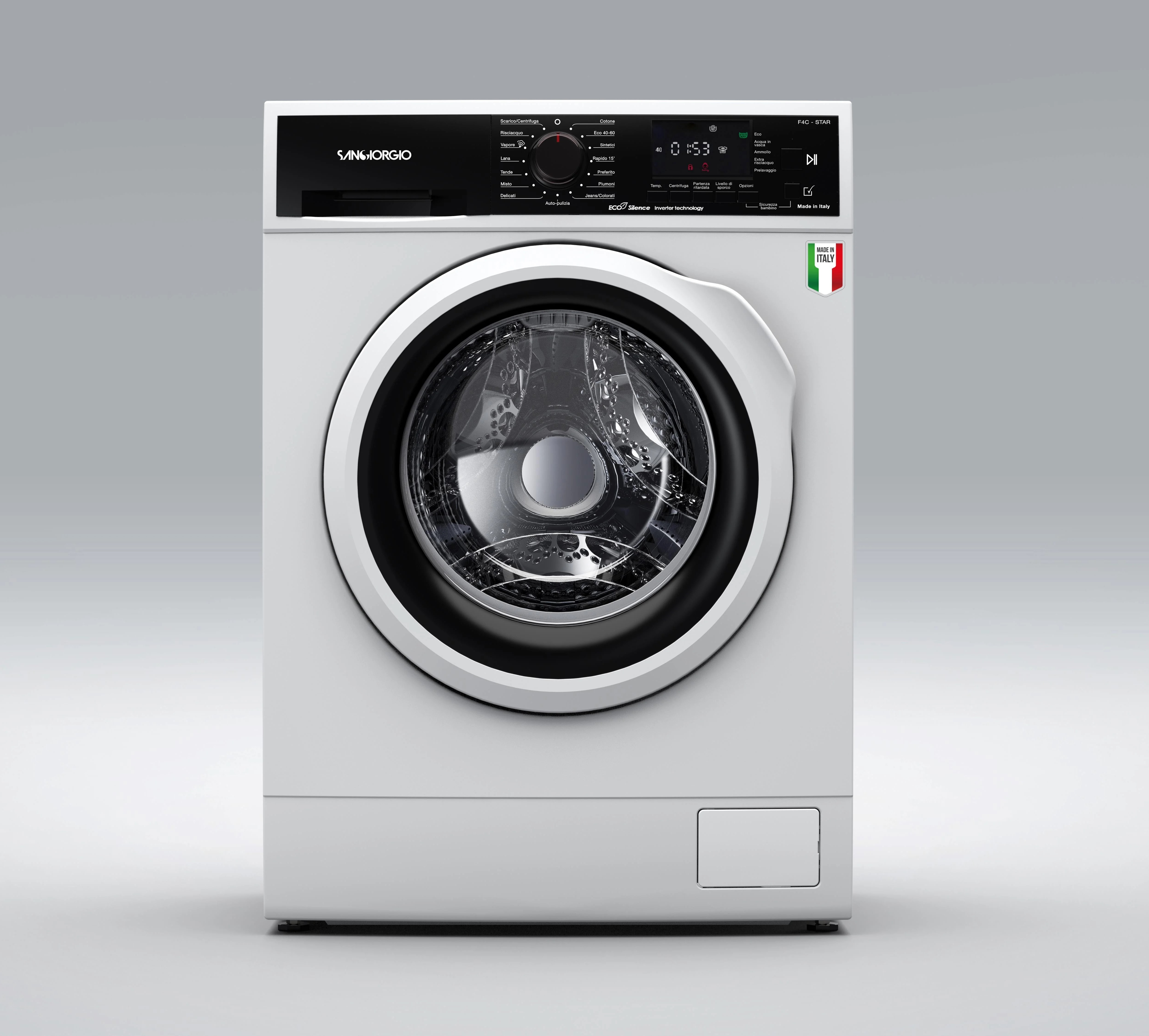 Diagramma di un forno a incasso e un armadio. Le dimensioni di ogni parte sono indicate con linee.