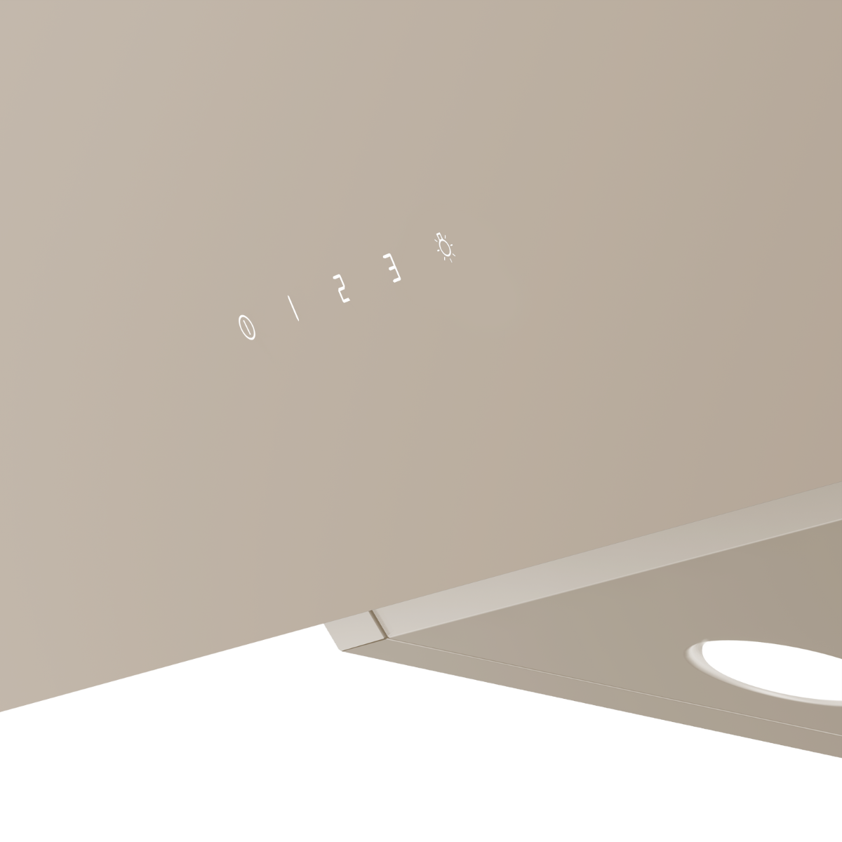 Close-up of a beige control panel with numbers and a light icon.