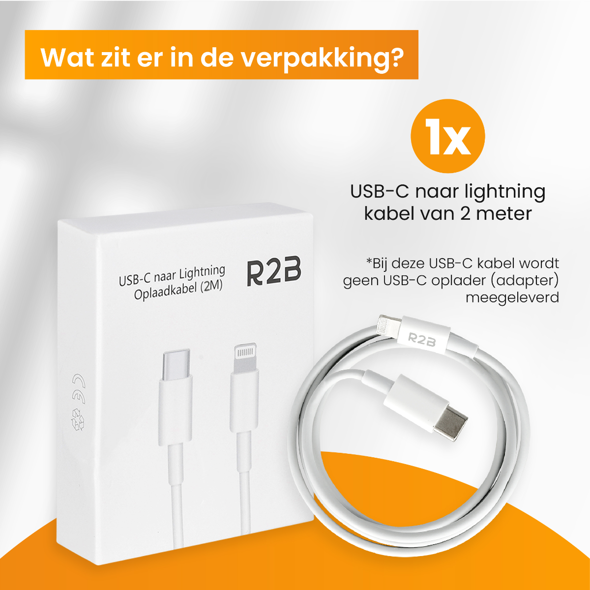 R2B USB-C naar Lightning Kabel - 2 Meter | Webwinkel