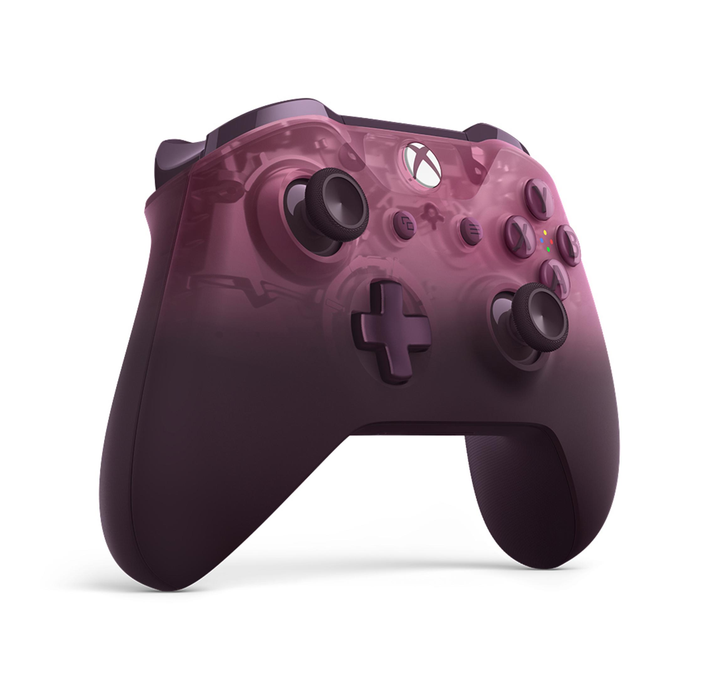 Ein Xbox-Controller mit einem violetten Farbverlauf auf weißem Hintergrund.