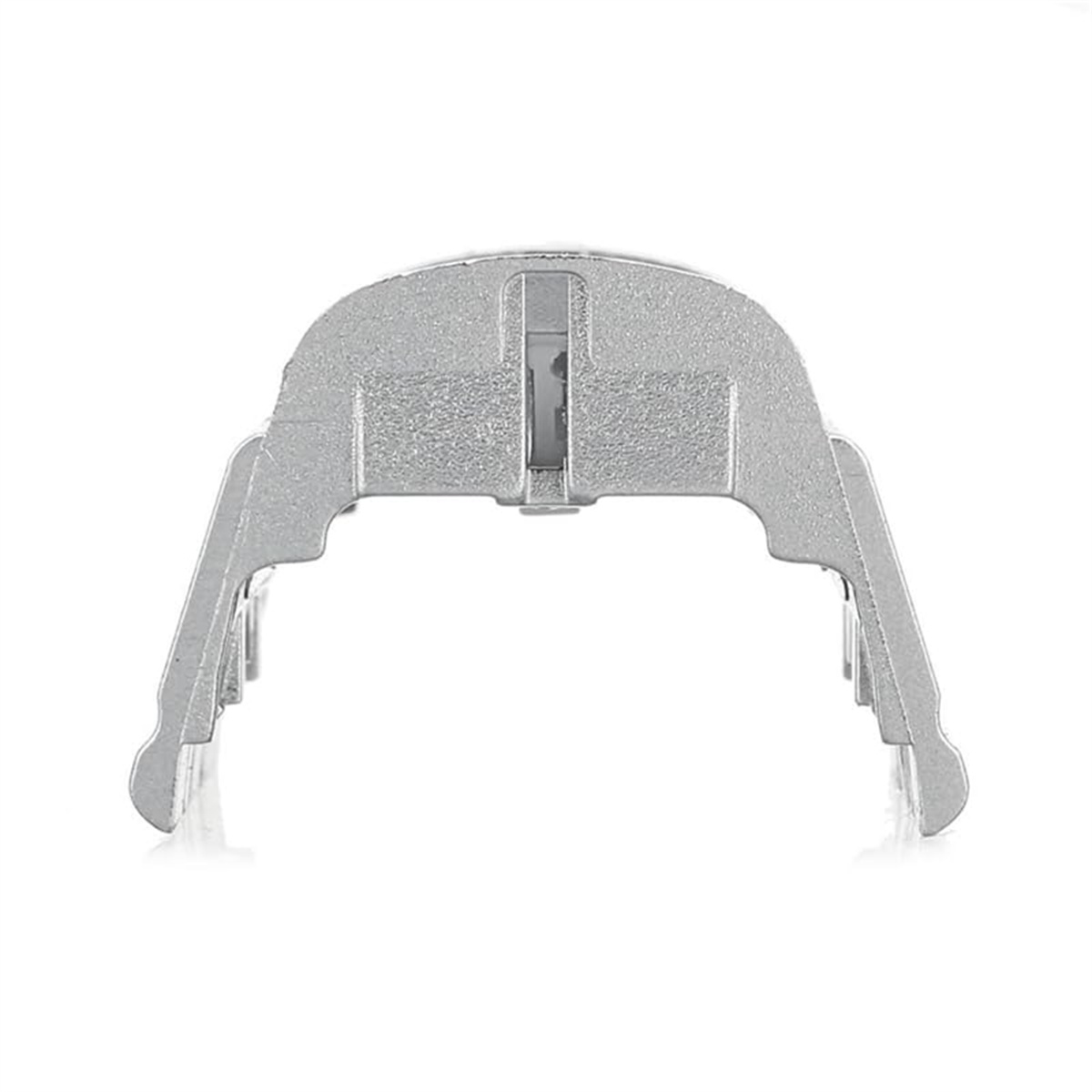 Silbernes Metallteil, eventuell eine Halterung, mit gebogener Form.
