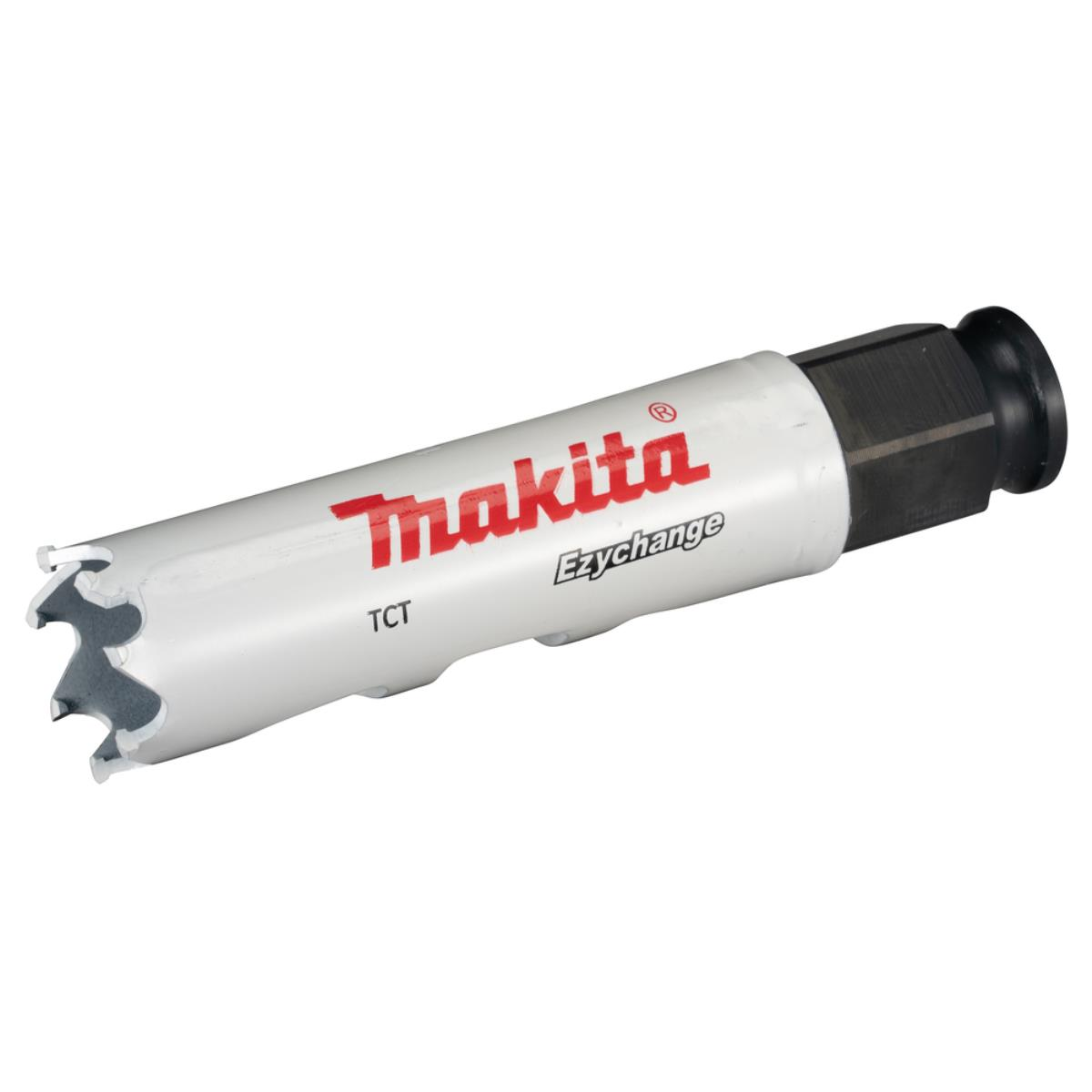 Ein Makita-Bohrer mit dem Markennamen darauf.