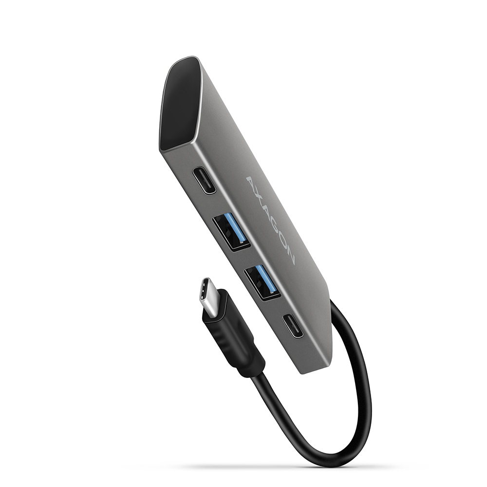 Un cavo USB-C nero.