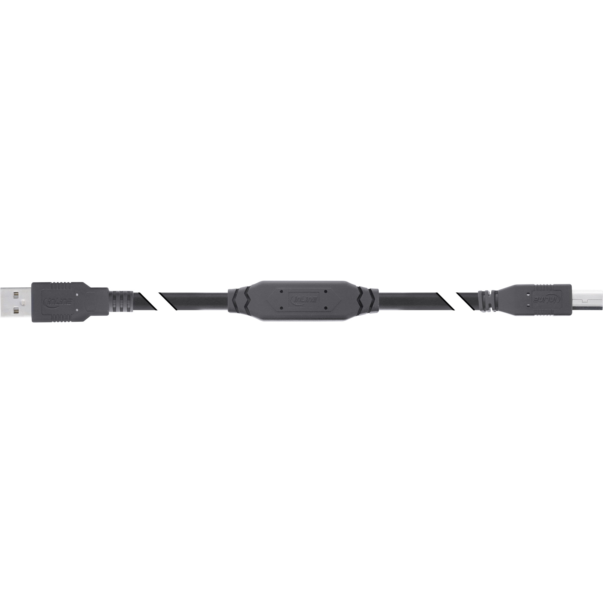 Un cavo USB nero con un connettore USB-A a sinistra e un connettore USB-C a destra.
