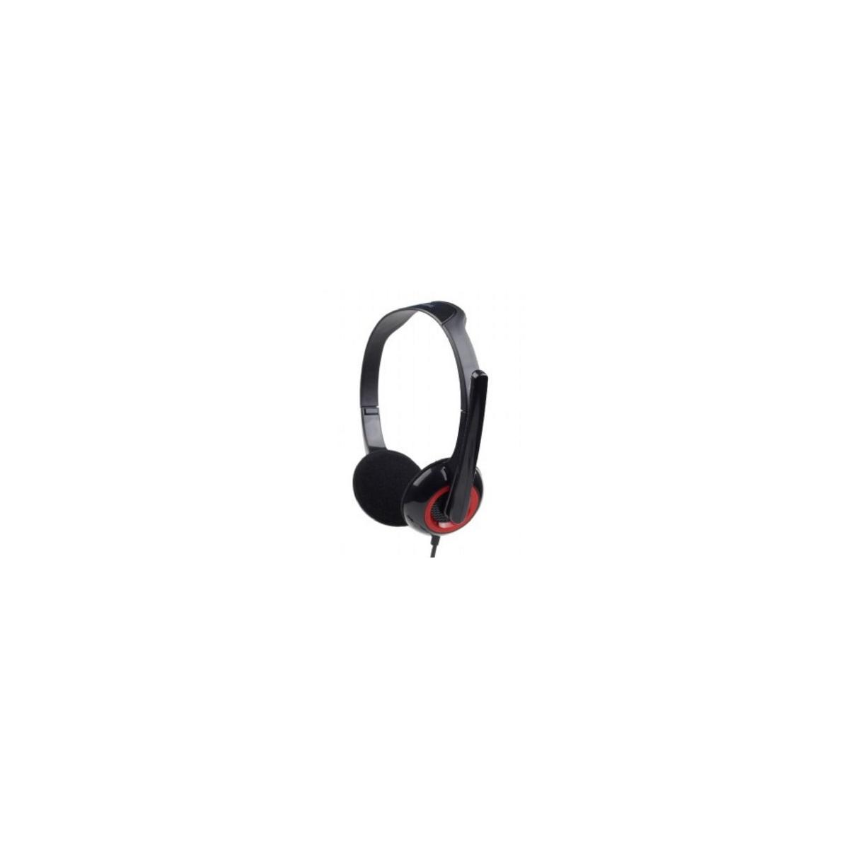 GEMBIRD MHS-002 Casque filaire Noir, Rouge