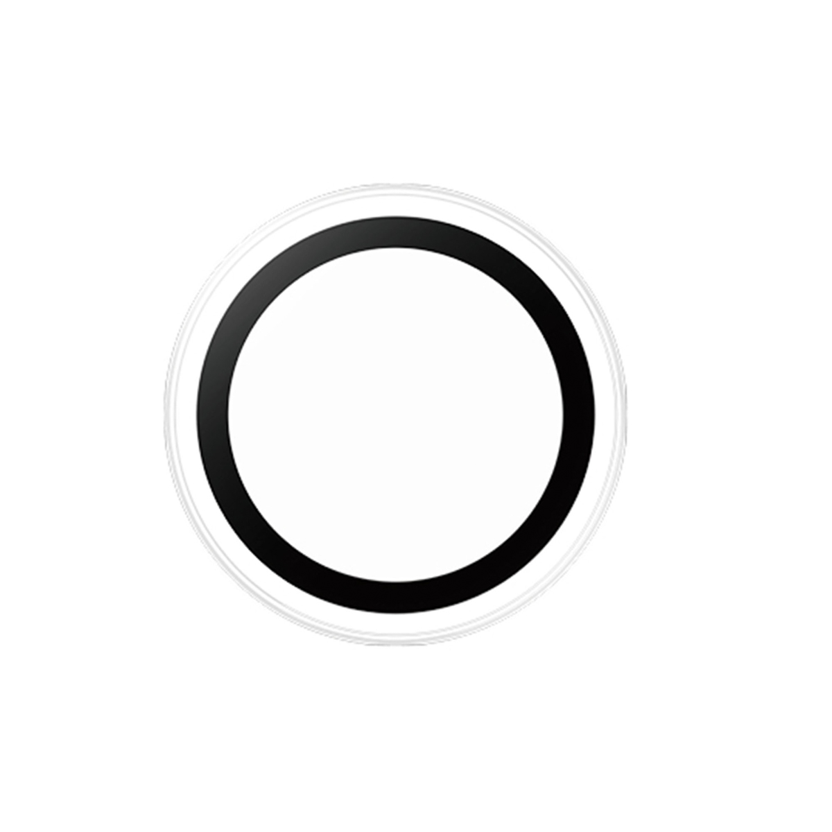Cerchio bianco e nero. Il cerchio ha un contorno nero e un interno bianco.