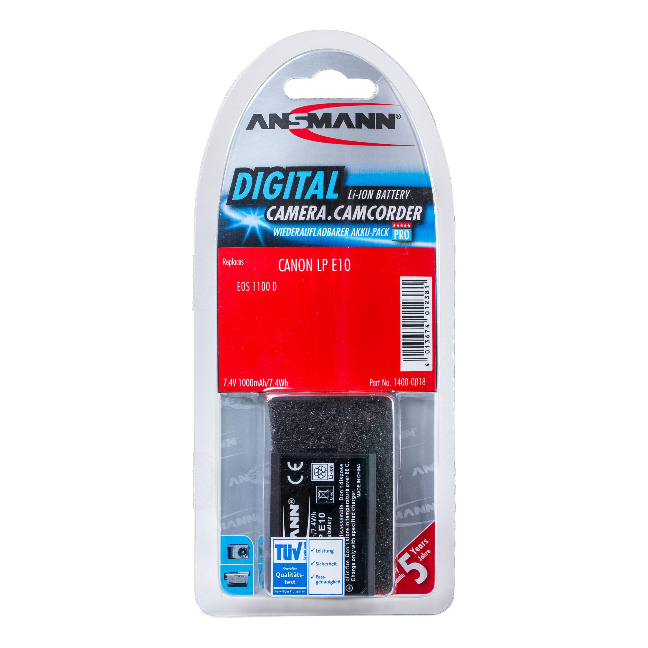 Ansmann Kamera-Akkupack in einer Blisterverpackung.