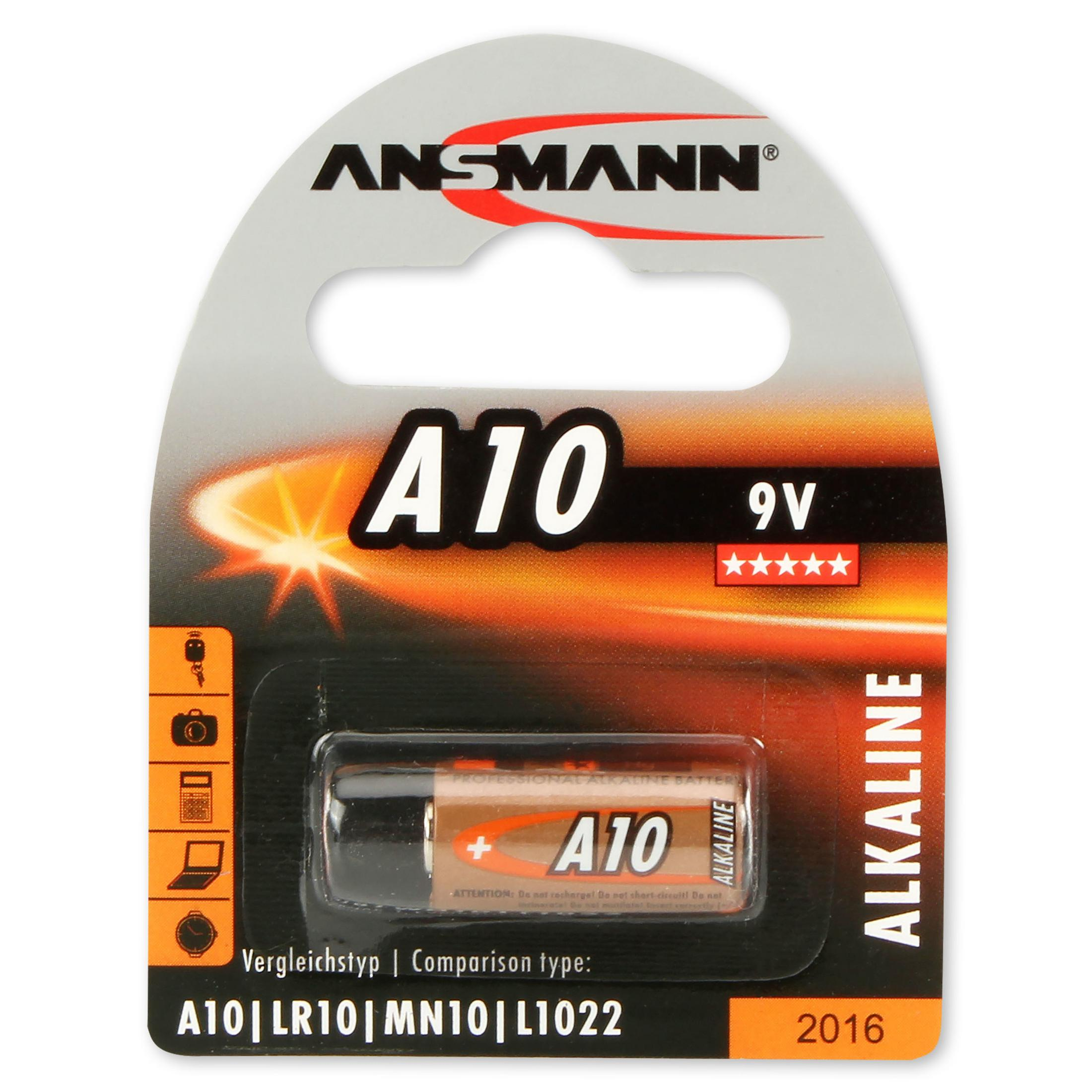 Bateria w blistrze. Jest to bateria alkaliczna 9V z logo 'ANSMANN'.