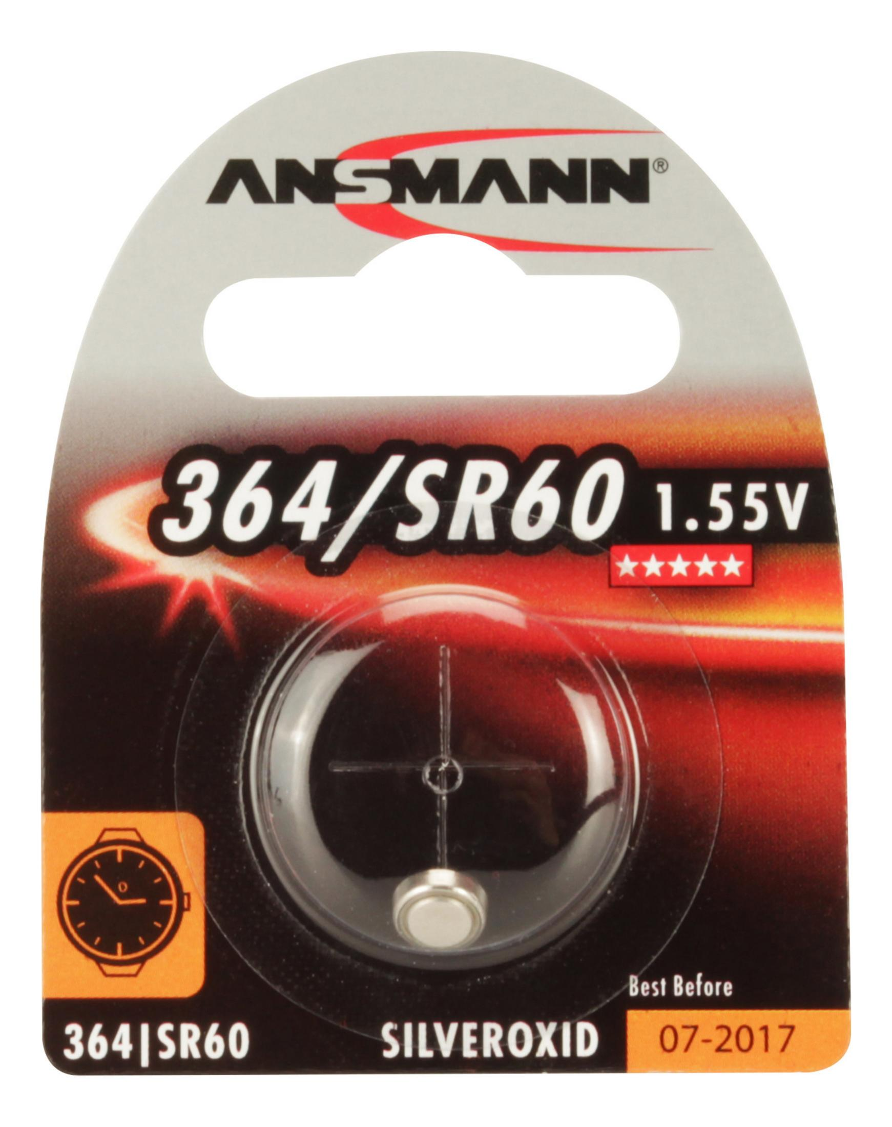 Pacco batterie Ansmann all'ossido d'argento con logo orologio.