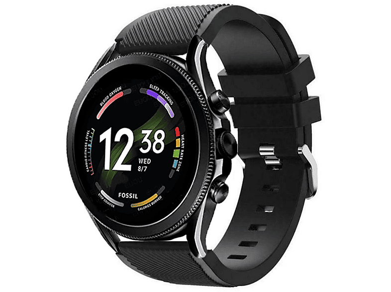 Strap-it Silikonarmband Für Fossil Gen 5 Smartwatch – Schickes, Bequemes Ersatzarmband In Schwarz