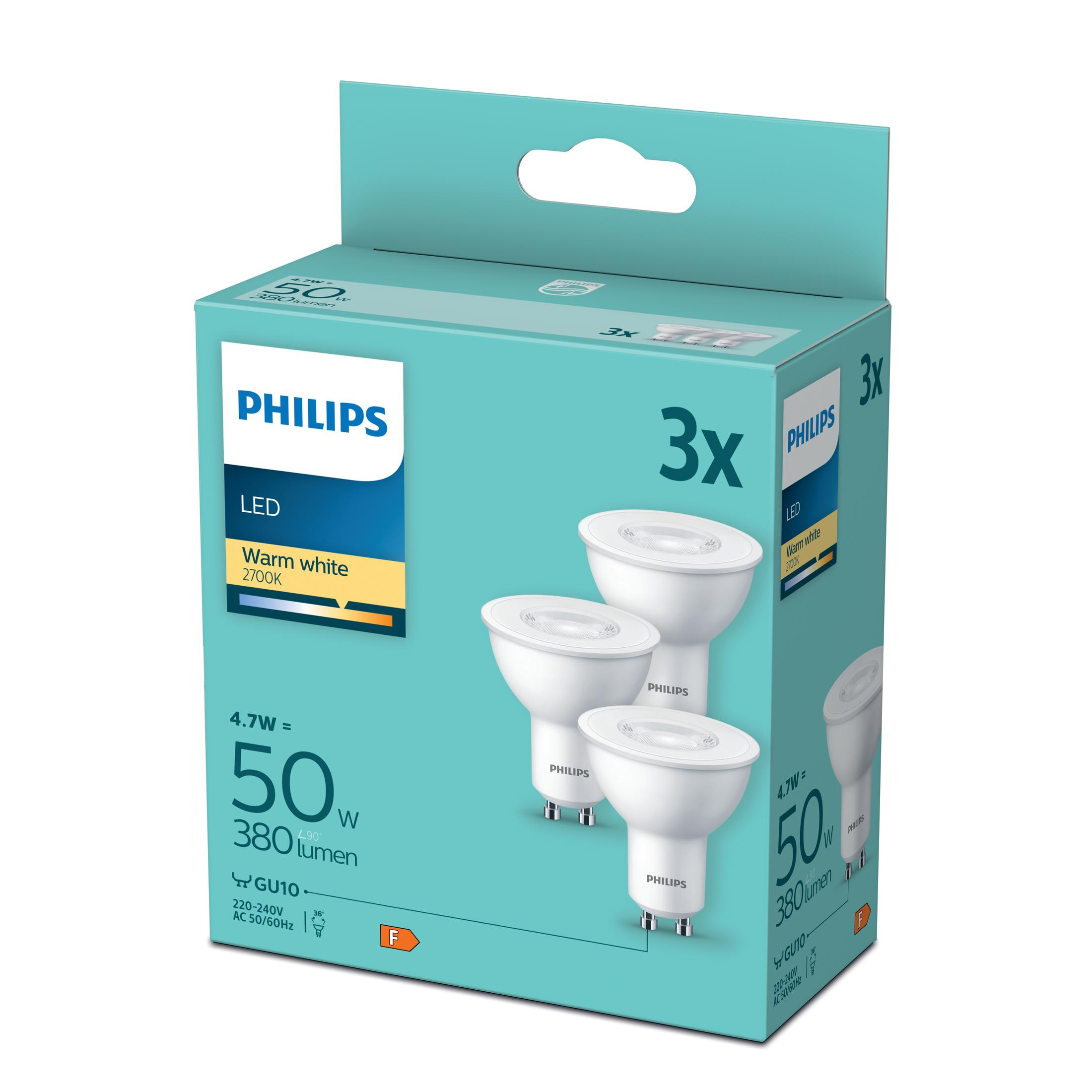 Scatola di luci LED Philips. La scatola mostra le luci e i dettagli del prodotto.