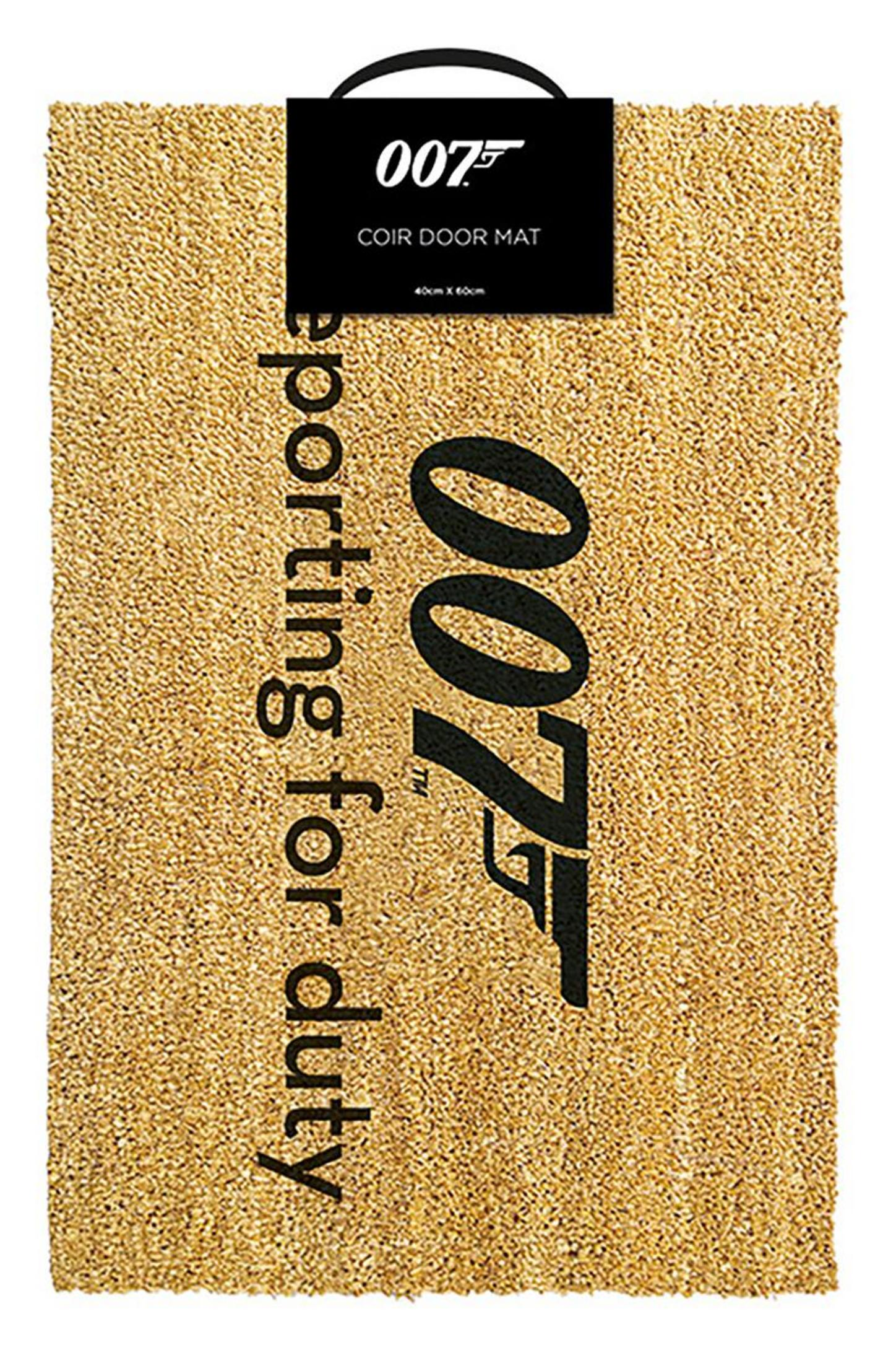 Fußmatte mit dem 007-Logo und den Worten 'sporting for duty'.