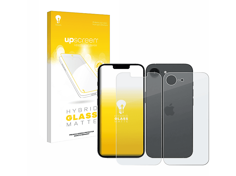 UPSCREEN matte Glas Schutzfolie (für Apple iPhone 16e (Display ...