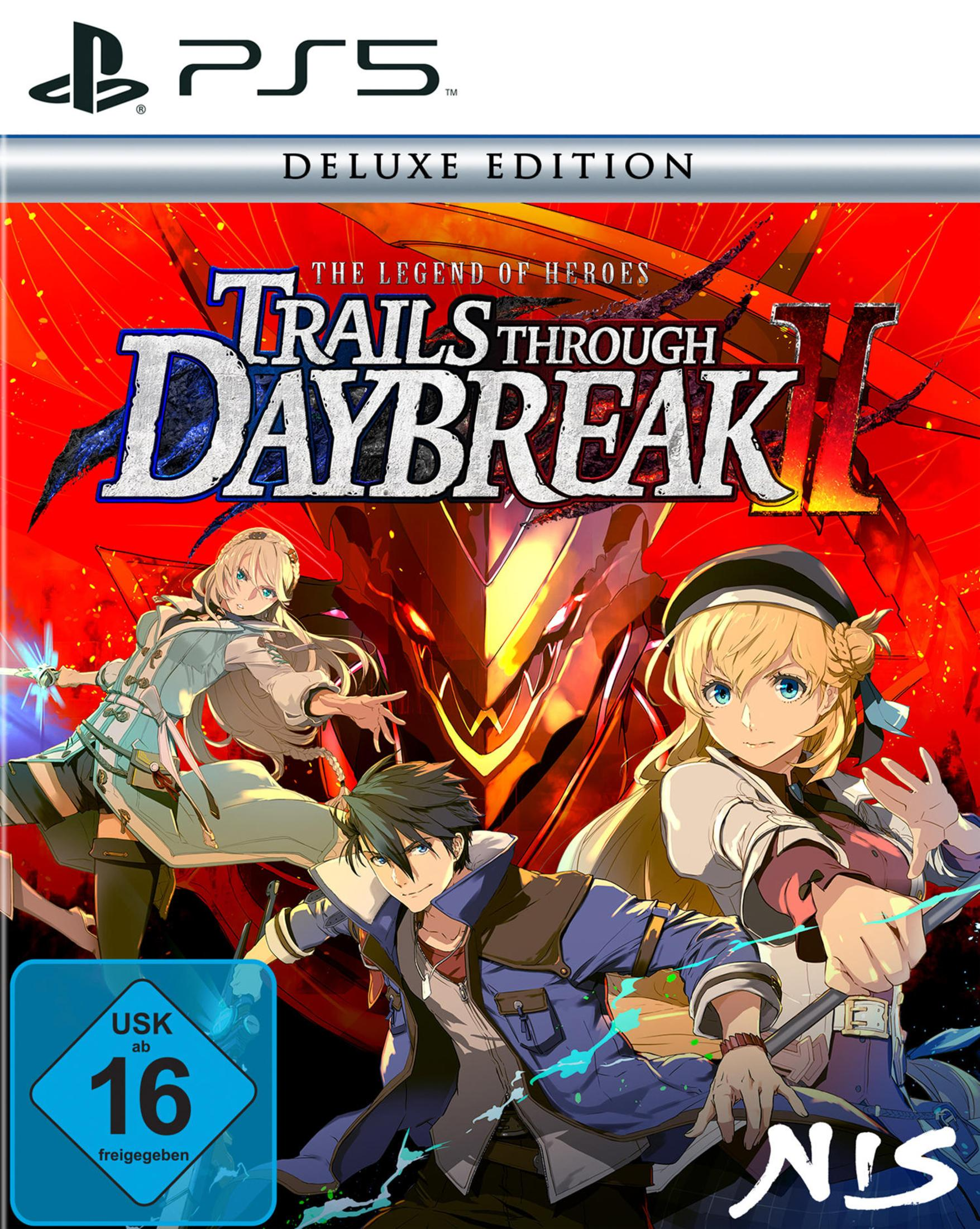 Scatola del gioco The Legend of Heroes. Con personaggi in stile anime e il titolo 'Trails Through Daybreak II'.