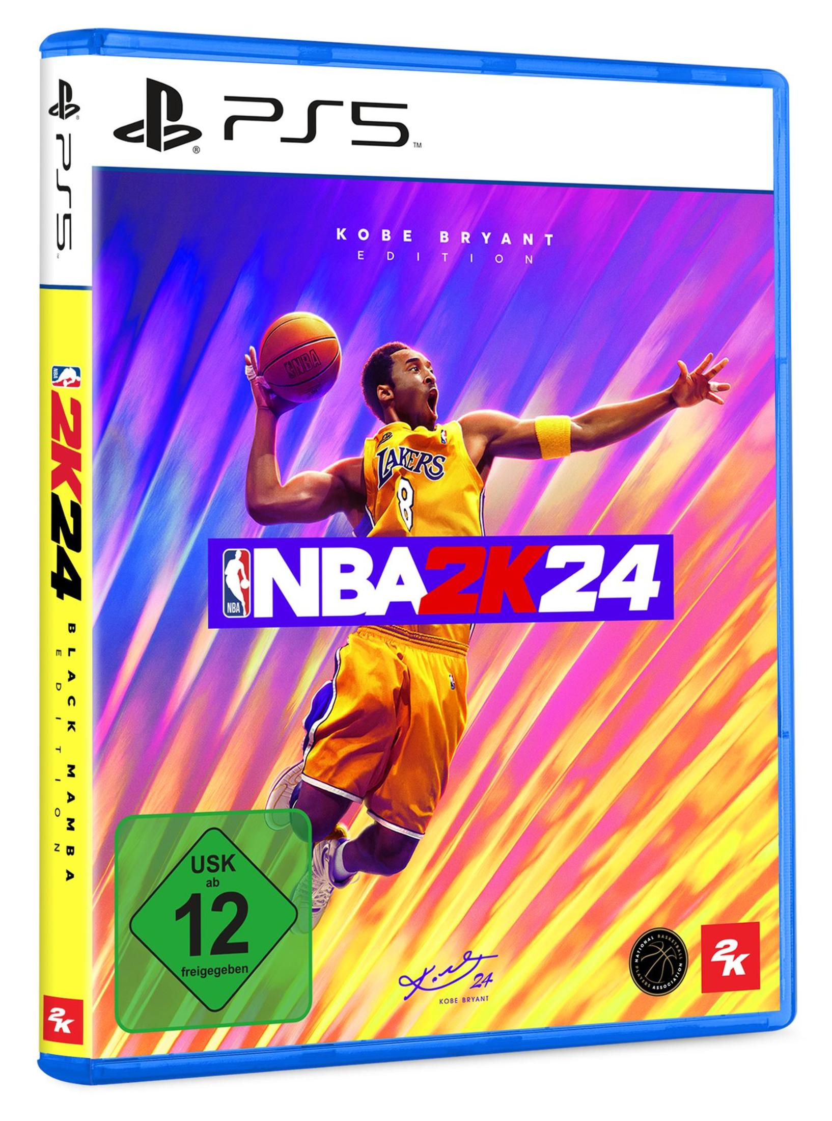 PS5-Spielcover für NBA 2K24, Kobe Bryant Edition, mit Basketballspieler.