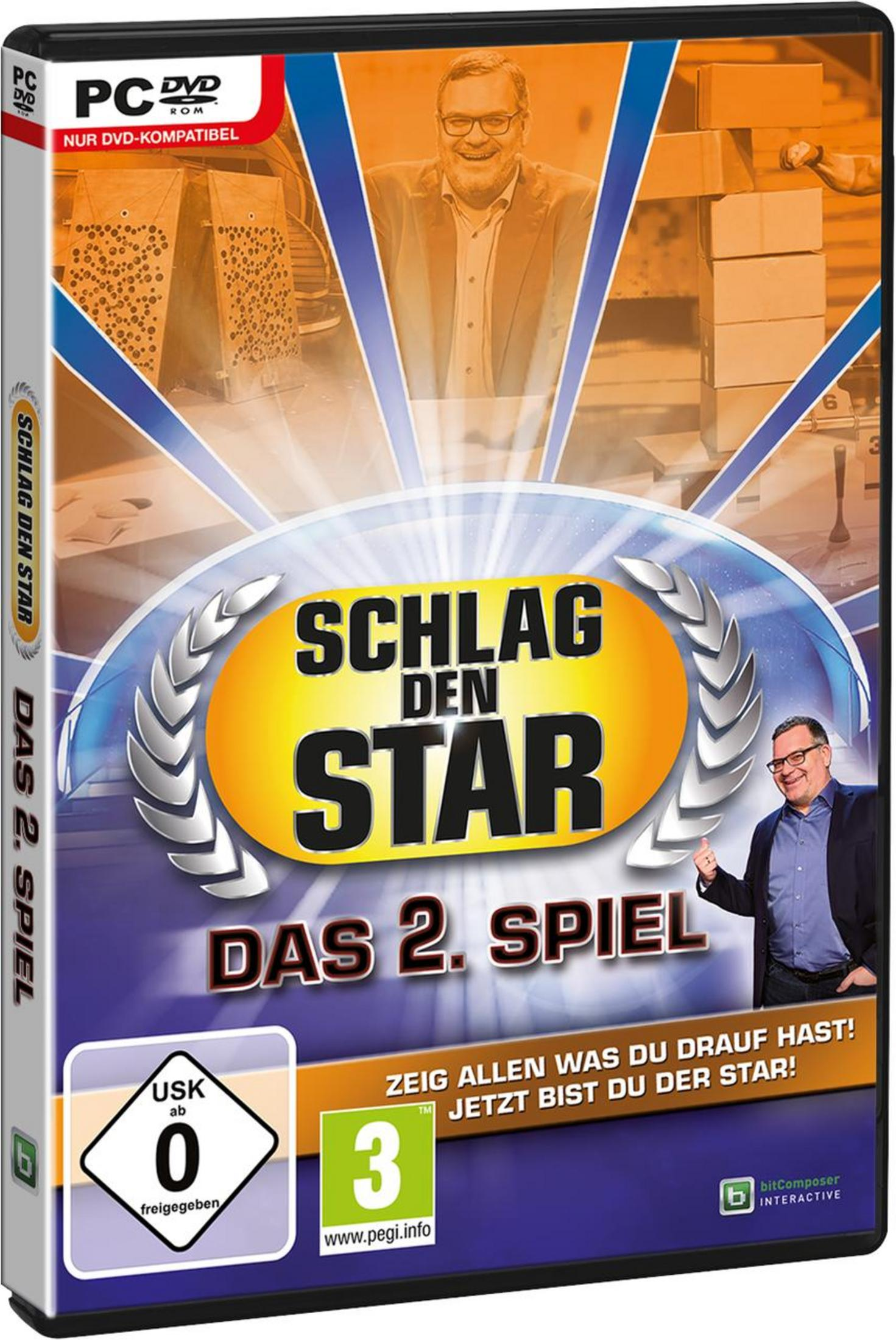 Eine DVD-Spielbox mit dem Titel 'Schlag den Star' und zwei Personen auf dem Cover.