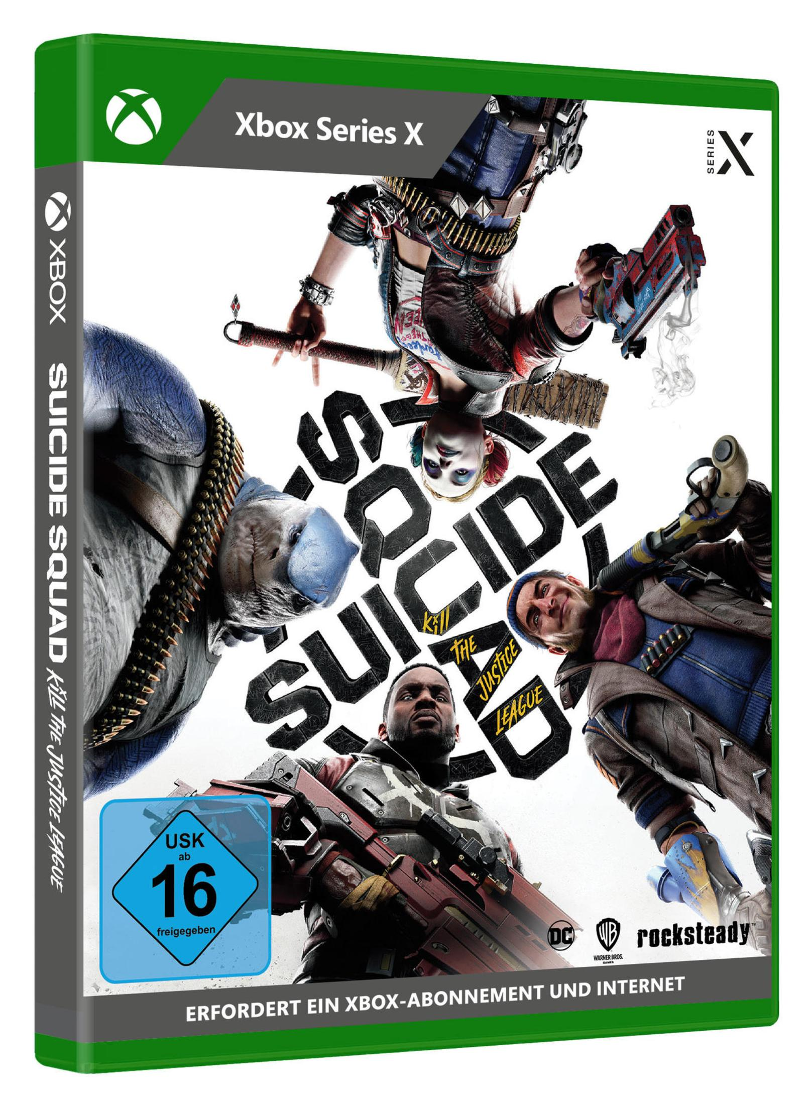 Xbox Series X Spielhülle für Suicide Squad Kill the Justice League, mit Charakterkunst.