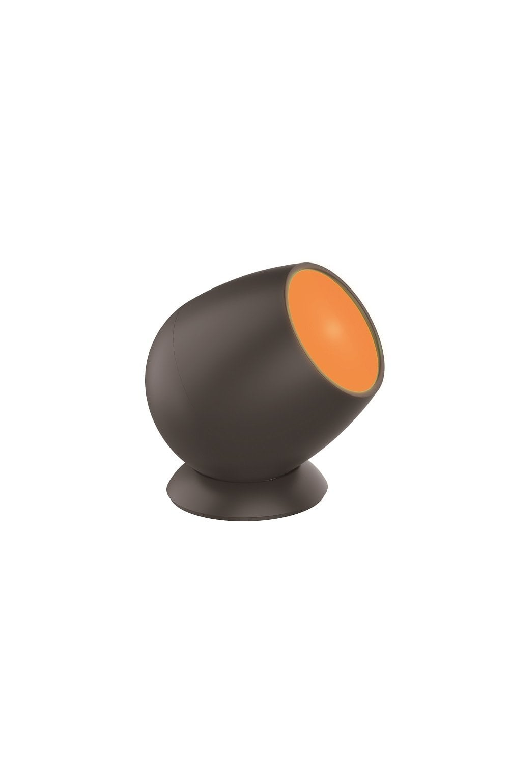 Lampada scura con luce arancione proveniente dall'interno.