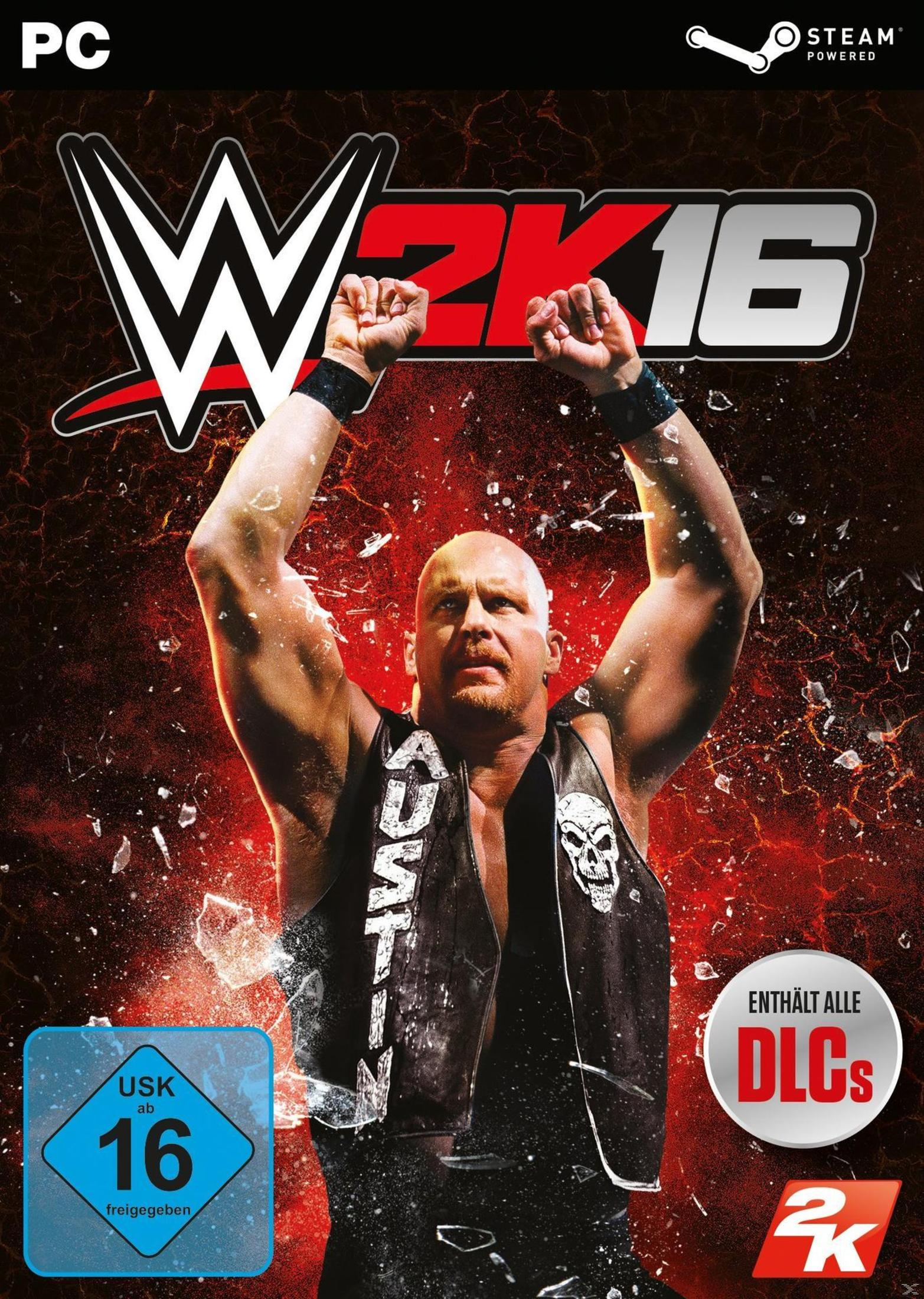 PC-Spielbox. Wrestler mit erhobenen Armen, Totenkopf auf der Weste. Spielcover mit Steam-Logo.