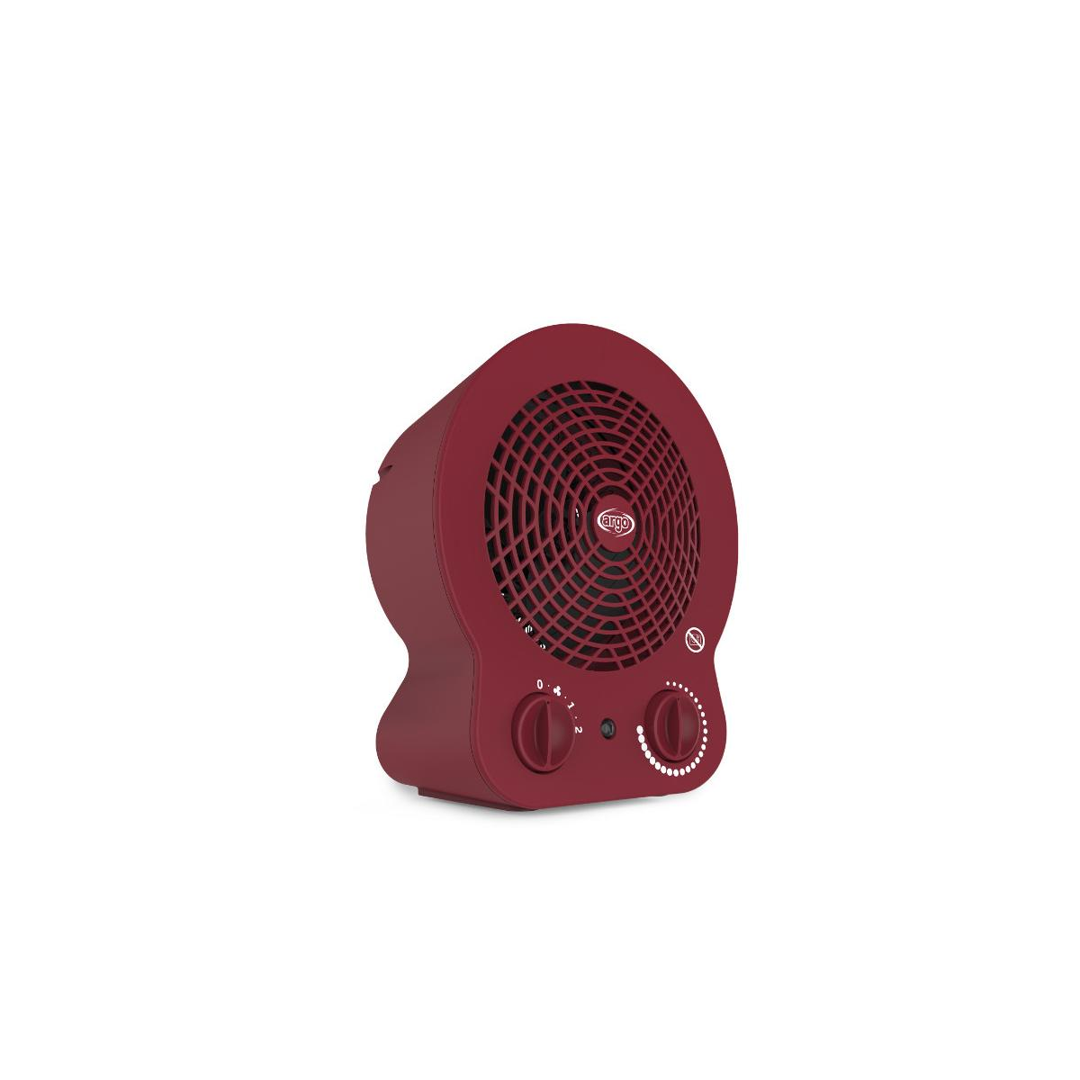 Termoventilatore rosso con due manopole e griglia frontale. Il logo Ardo è visibile.