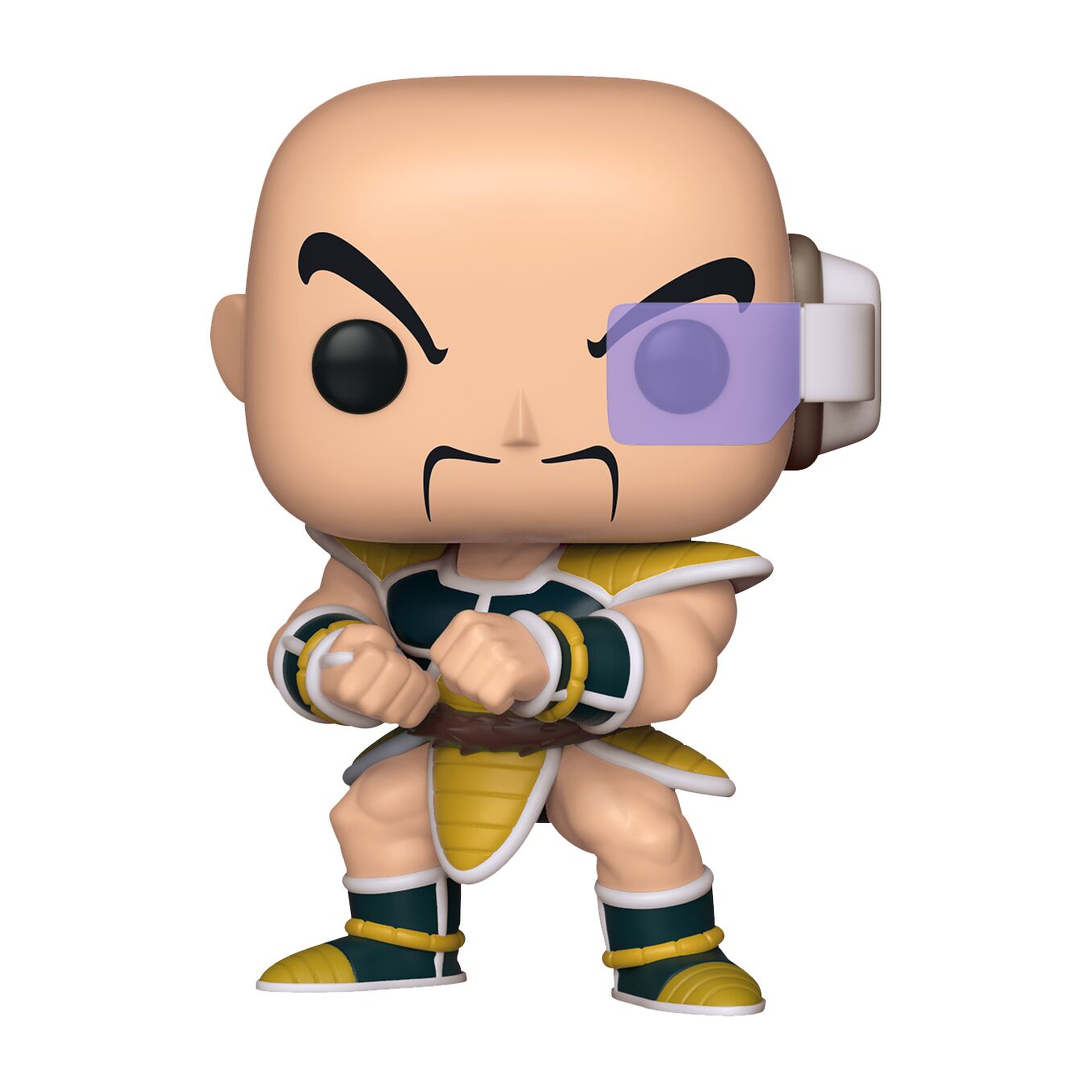 Funko Pop Figur von Krillin aus Dragon Ball Z. Glatzkopf, orange-grünes Outfit.