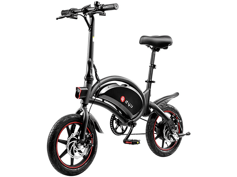 DYU D3F Citybike (Laufradgröße: 14 Zoll, Unisex-Rad, Schwarz)