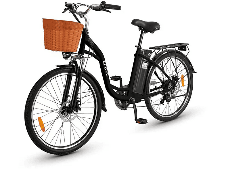 DYU C6 Citybike (Laufradgröße: 26 Zoll, Unisex-Rad, Schwarz)