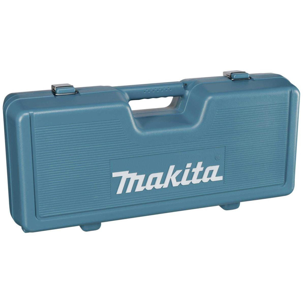 Maleta de herramientas Makita turquesa con logo blanco. Fondo blanco.