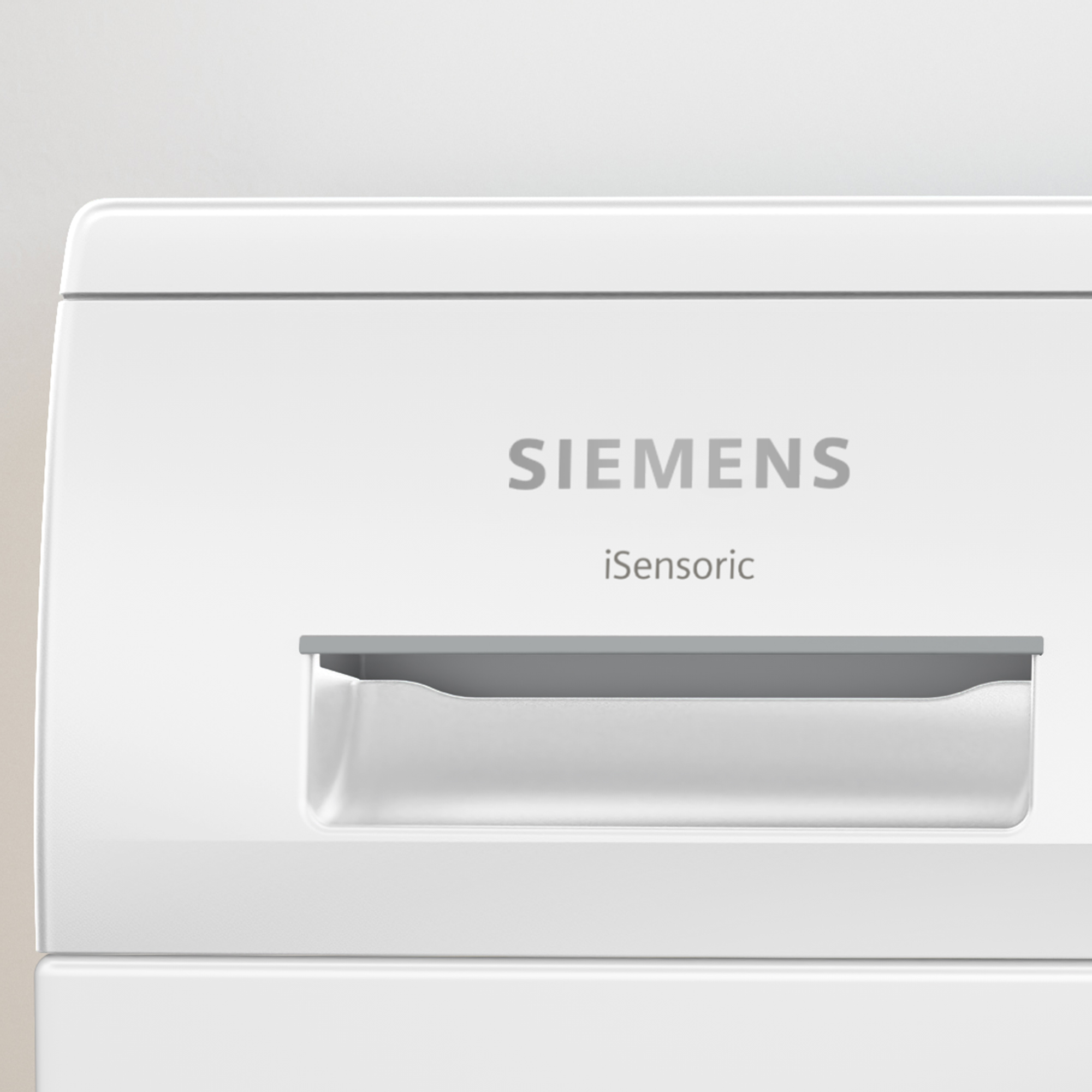 Zbliżenie białego urządzenia Siemens z widoczną nazwą marki.