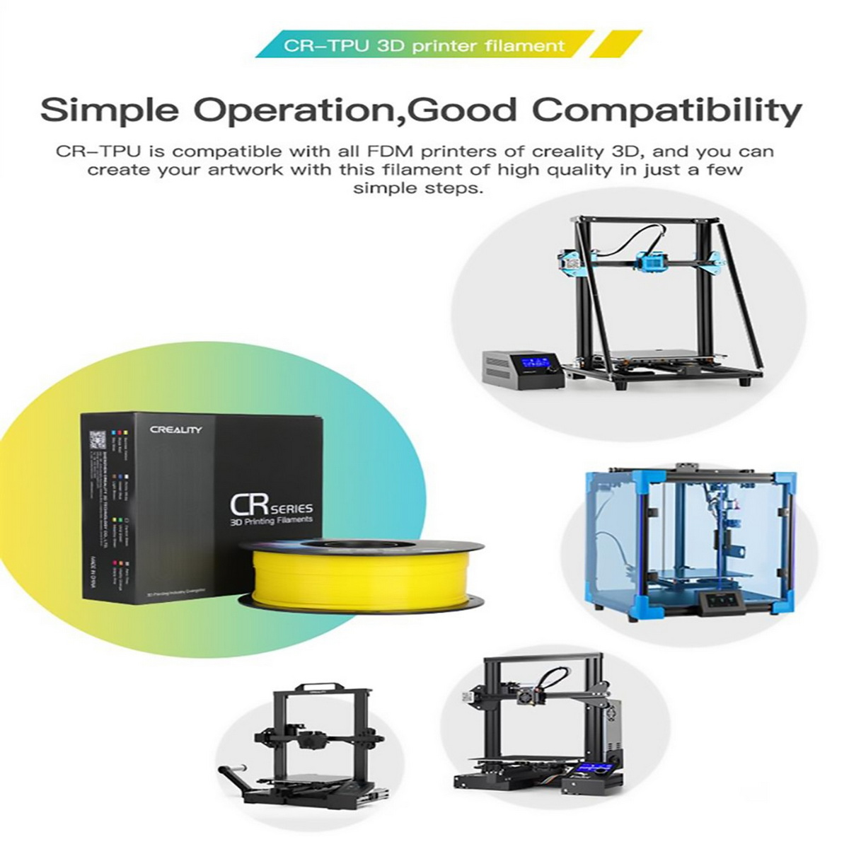 Immagine che mostra filamento per stampanti 3D e stampanti 3D, mostrando compatibilità e funzionamento.