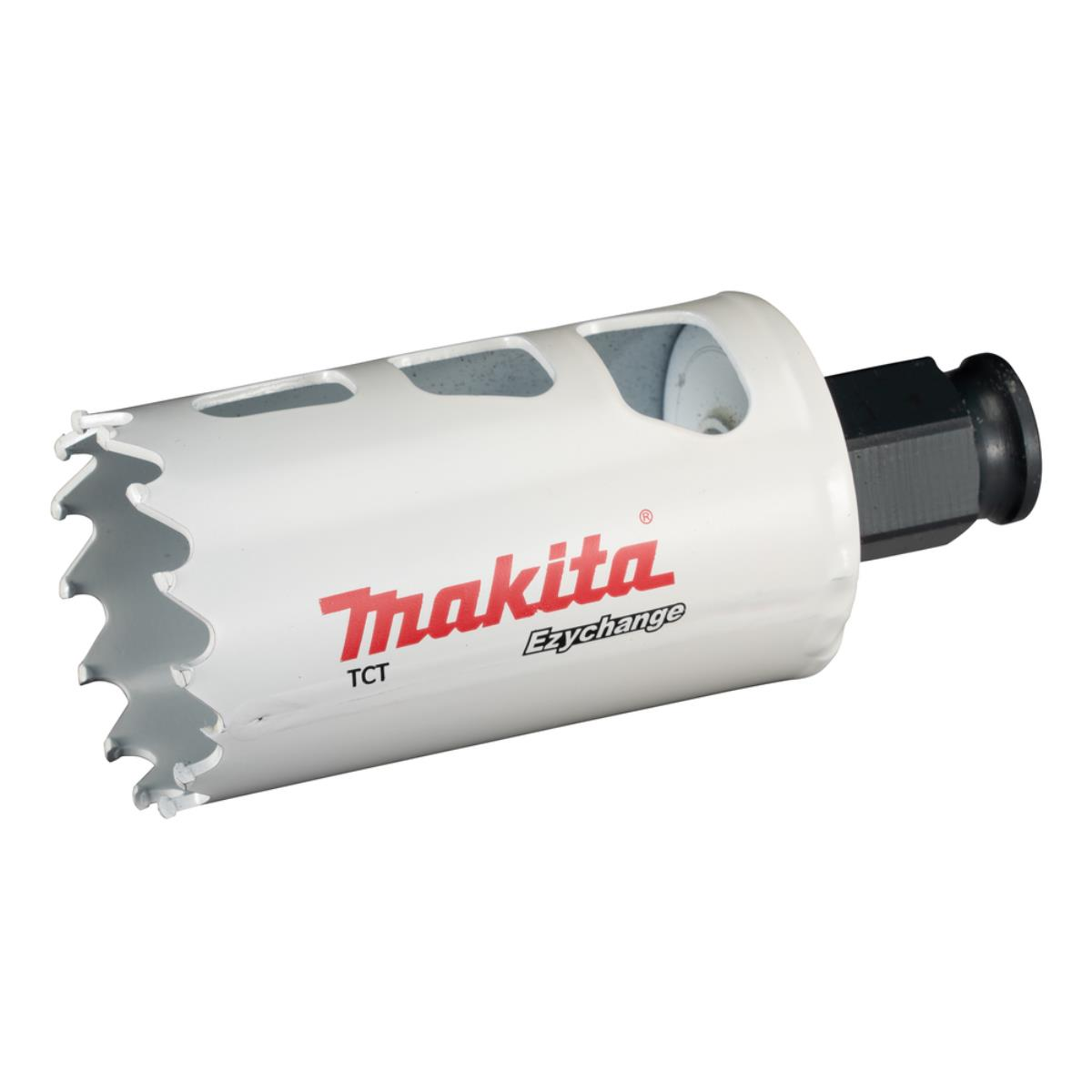 Eine weiße und rote Makita TCT Lochsäge.