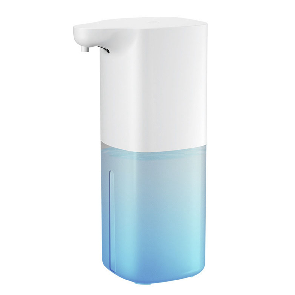 Weiß-blauer automatischer Seifenspender.