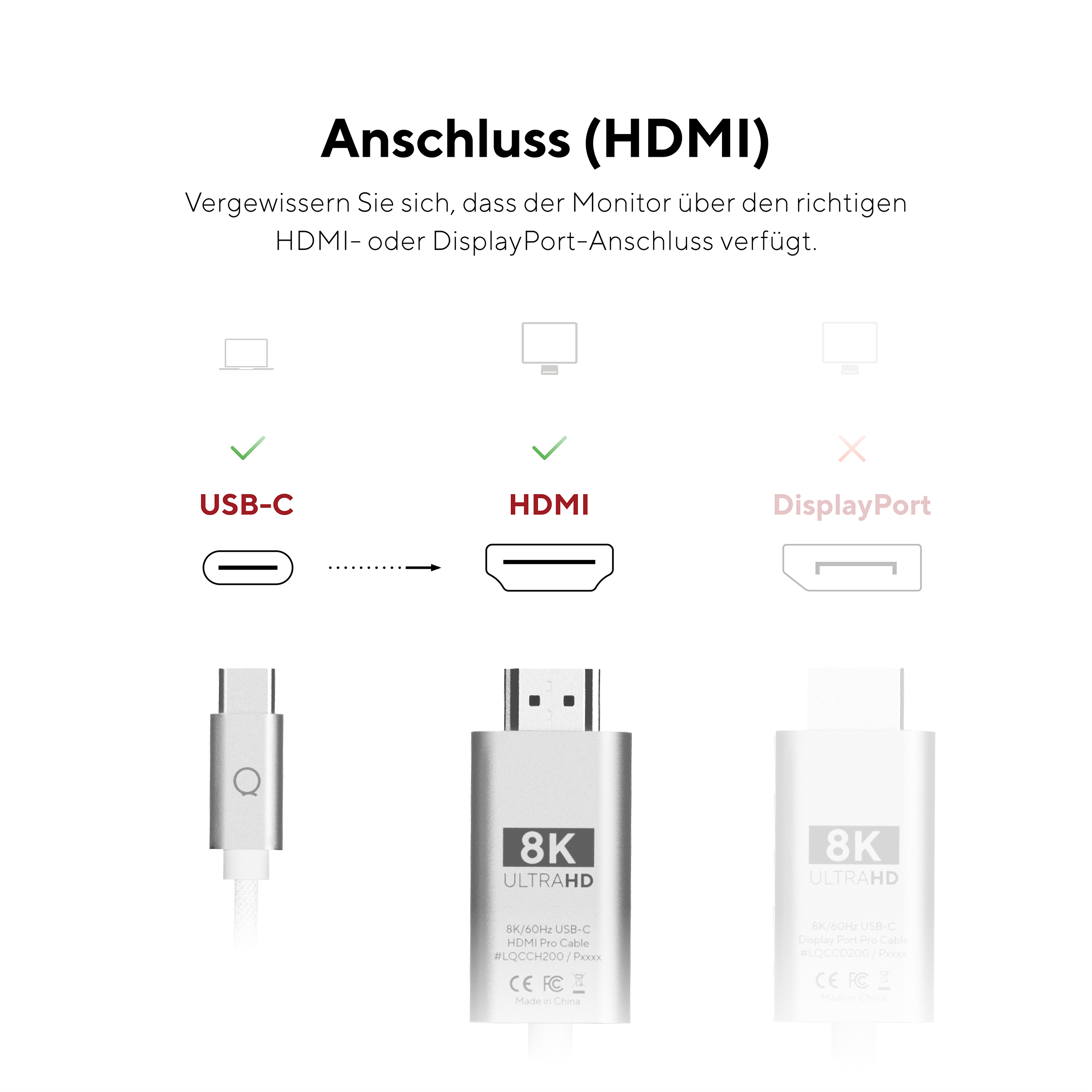 Diagramma che mostra le connessioni USB-C e HDMI. USB-C a un monitor, HDMI a un monitor. DisplayPort è sbarrato.