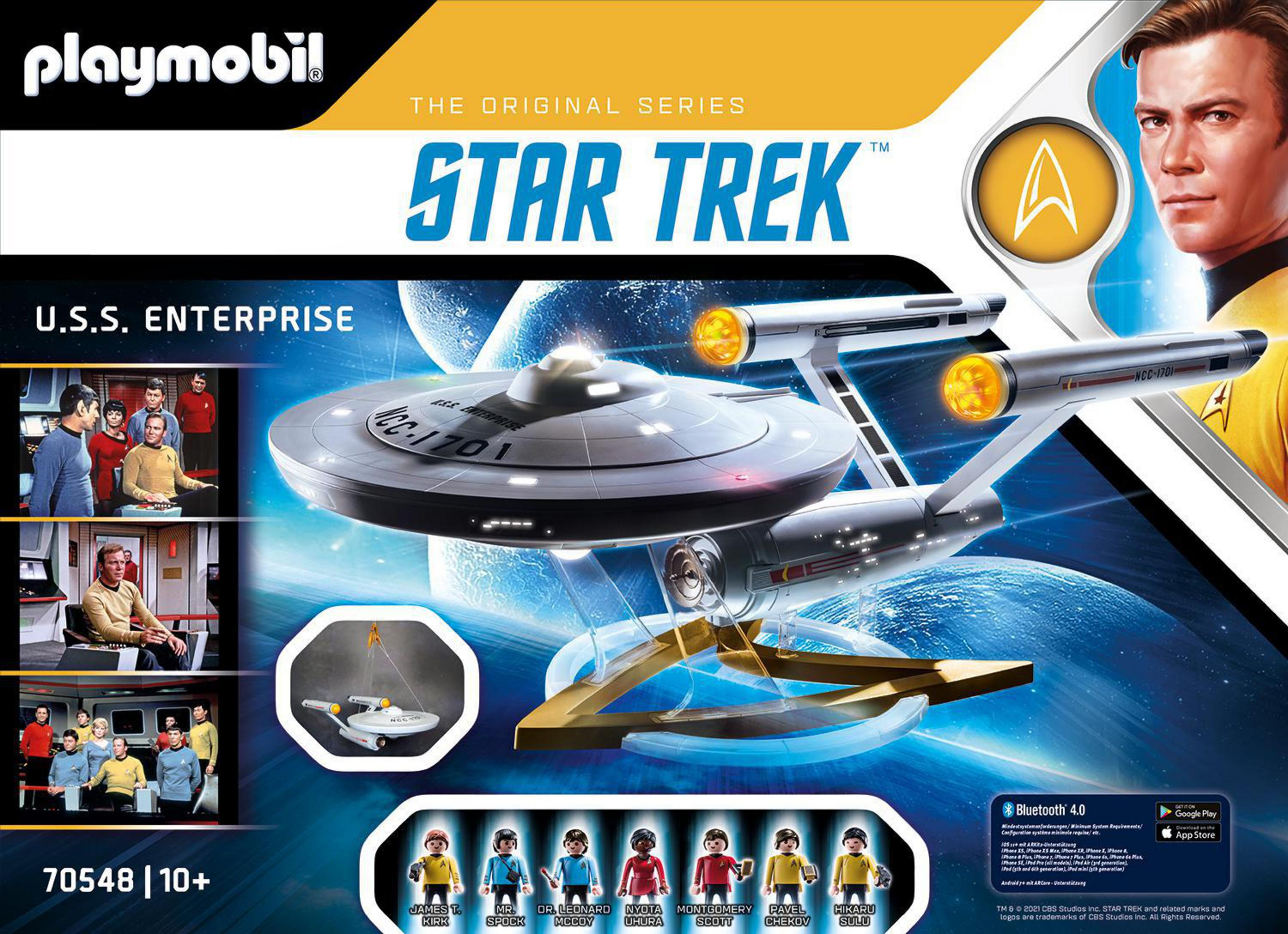 Set Playmobil Star Trek: U.S.S. Enterprise, personaggi e scene dello show.