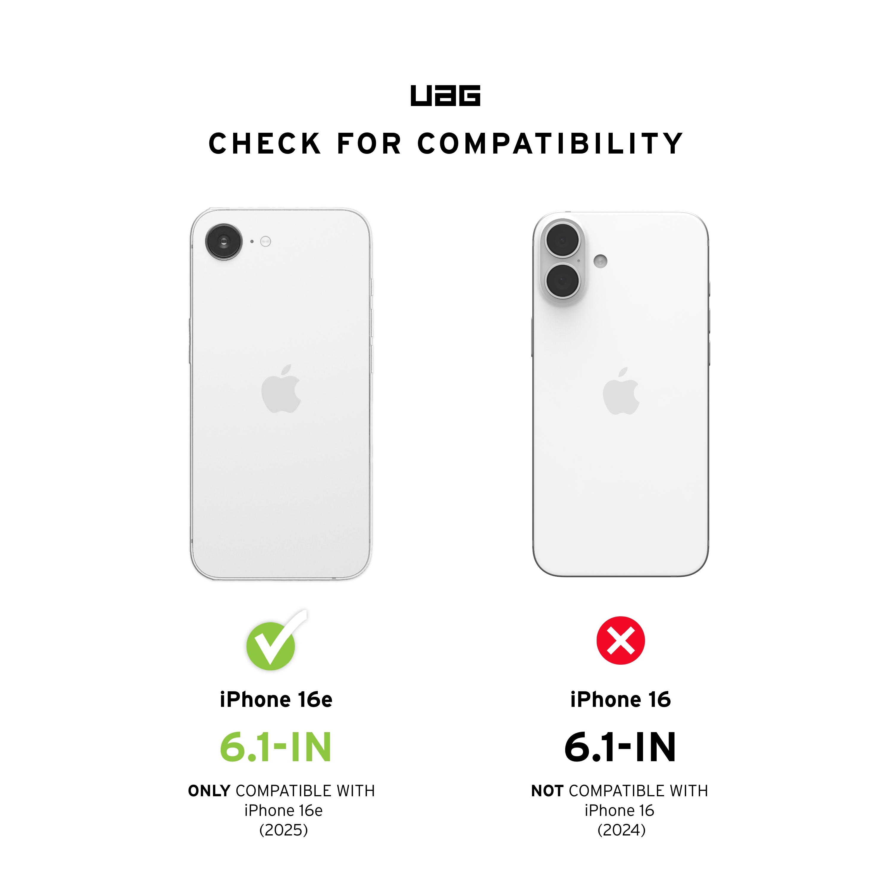 Porównanie dwóch białych iPhone'ów, jeden jest kompatybilny, a drugi nie. Sprawdź kompatybilność.