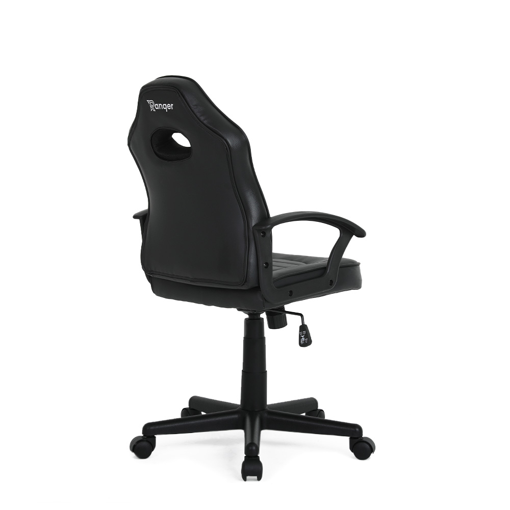 Chaise de jeu Ranger noire, vue arrière, sur fond blanc.