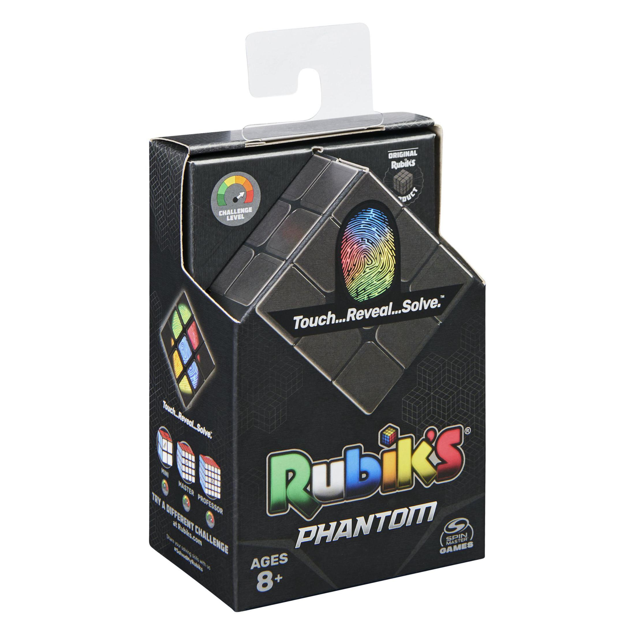 Una scatola del Cubo di Rubik, etichettata 'Phantom', con funzione di rivelazione delle impronte digitali.