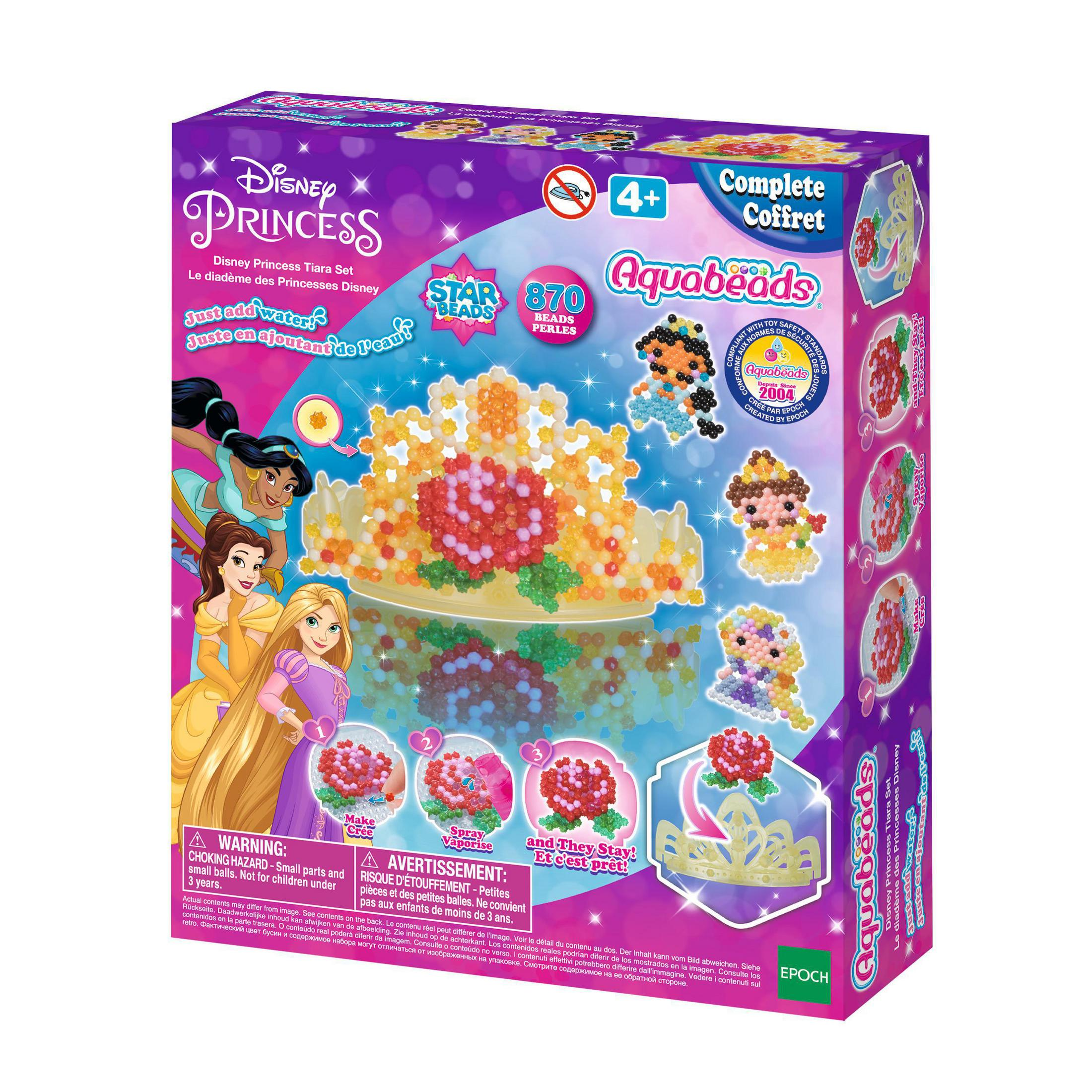 Un set Aquabeads Disney Princess, con principesse e un design a corona.