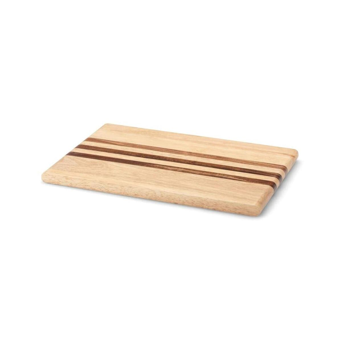 Ein Holzschneidebrett mit braunen Streifen.