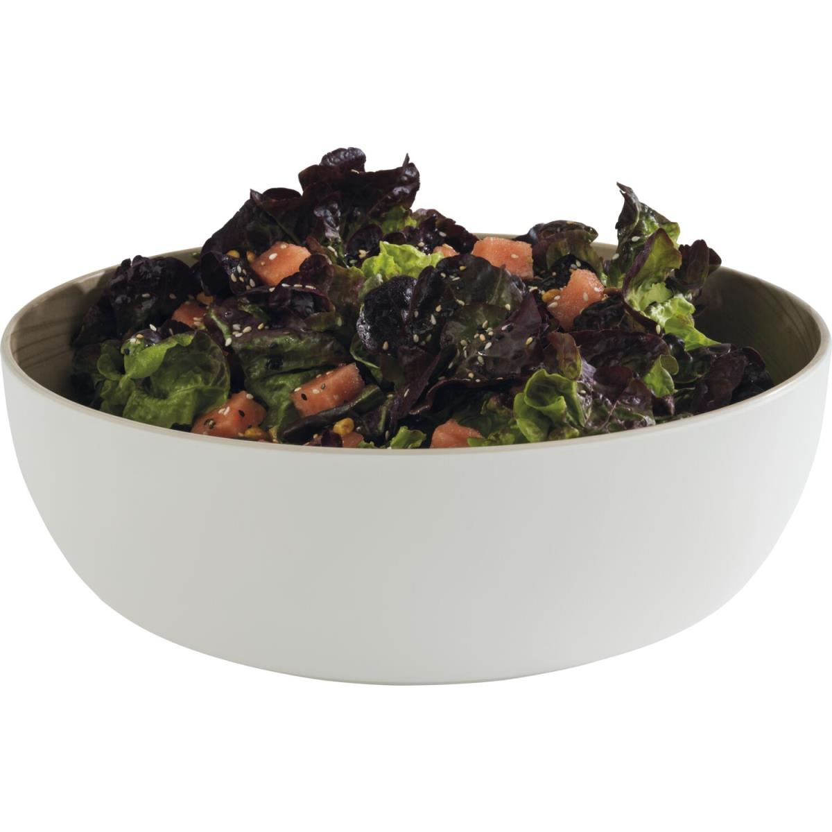 Salatschüssel mit gemischtem Grün und Tomaten.
