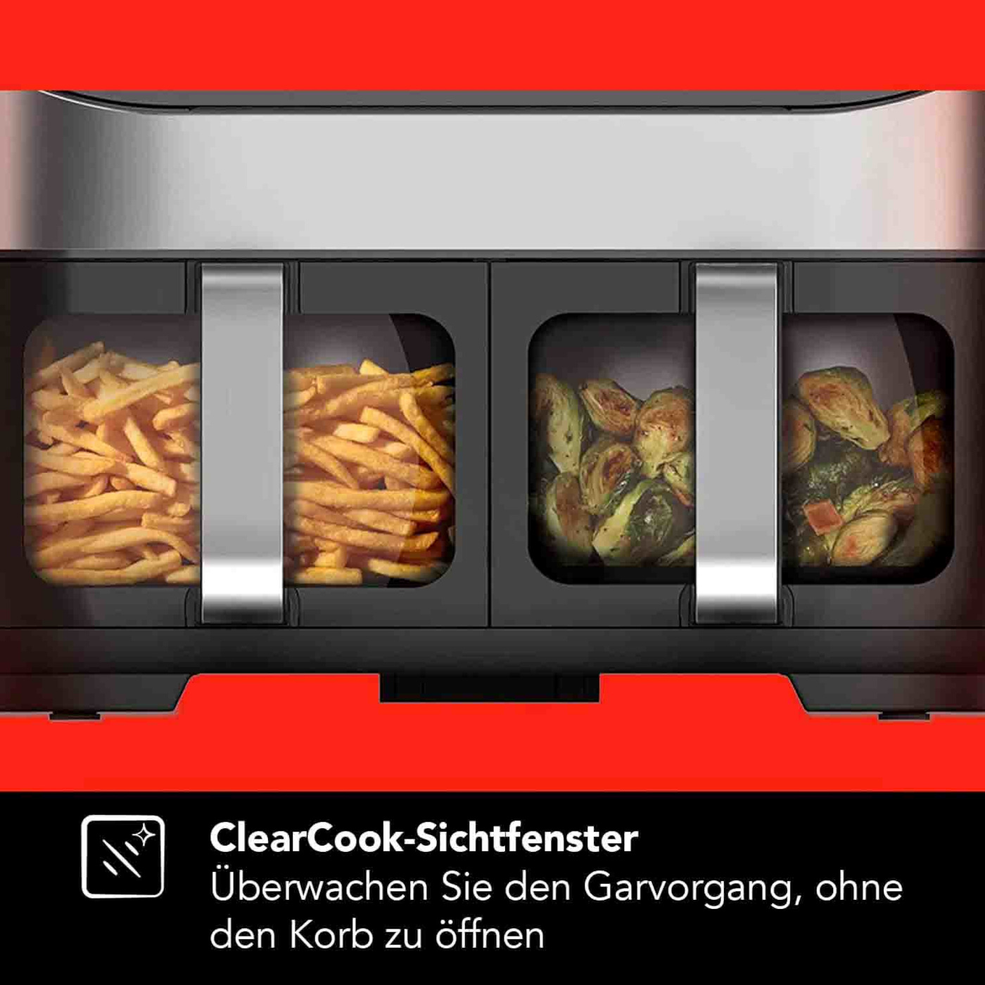 INSTANT POT  Vortex Plus Dual ClearCook 7,6L - Airfryer - STAINLESS STEEL - 7.5 l - 1700 W - Number of baskets: 2