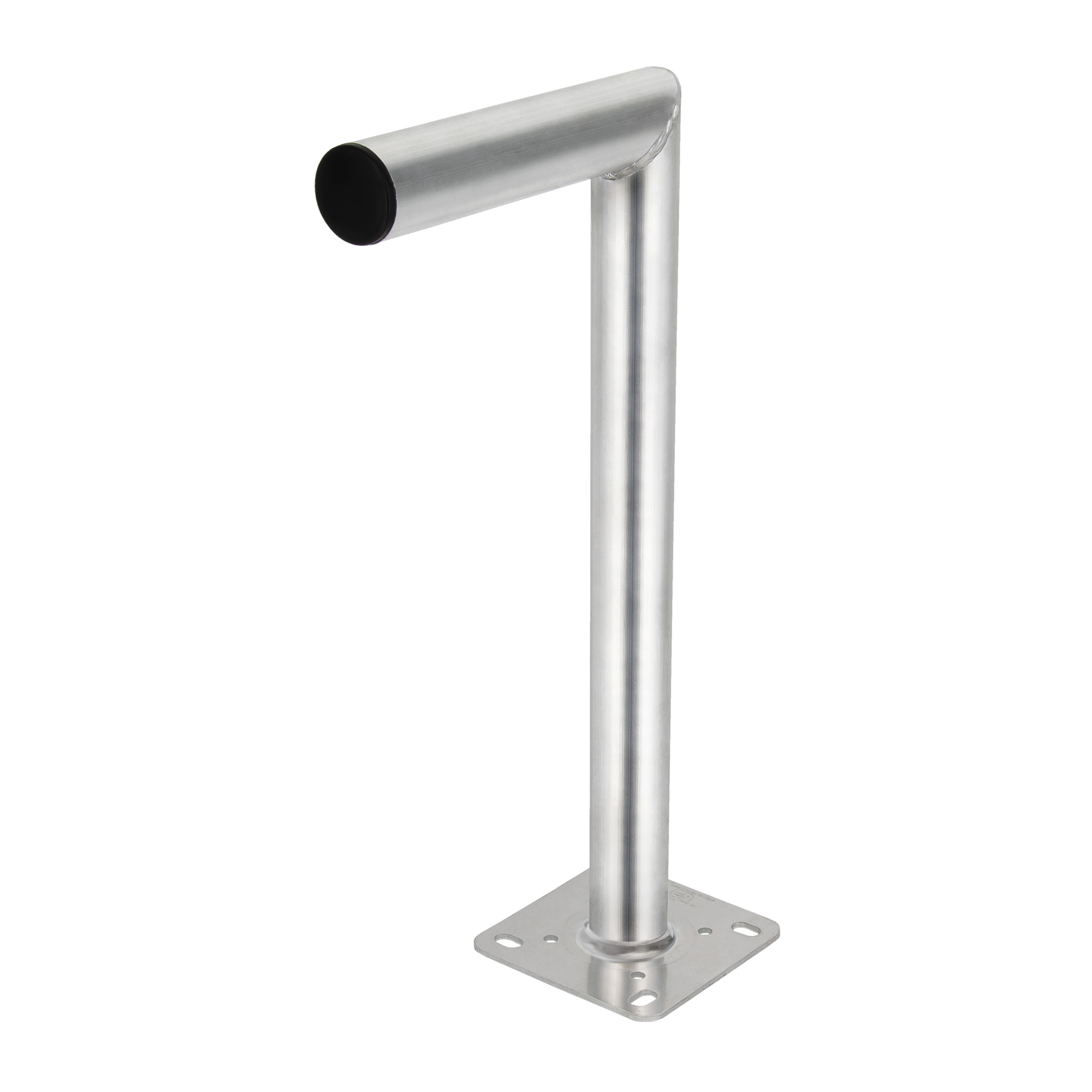 Eine silberne Metallstange. Die Stange hat einen horizontalen Abschnitt oben.