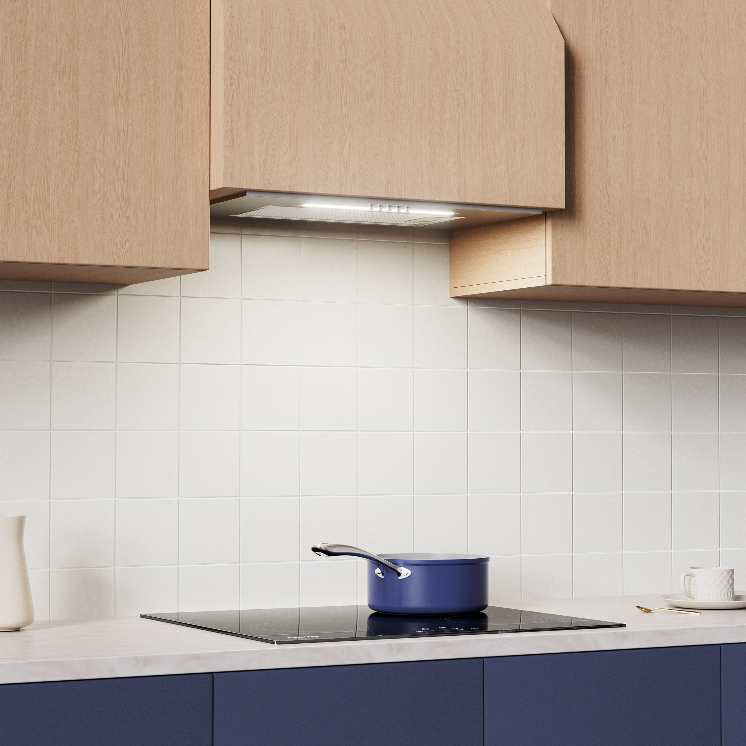 CIARRA  VMS5913D base hood - Width 520 mm - 300 m³/h - 45 dB(A)