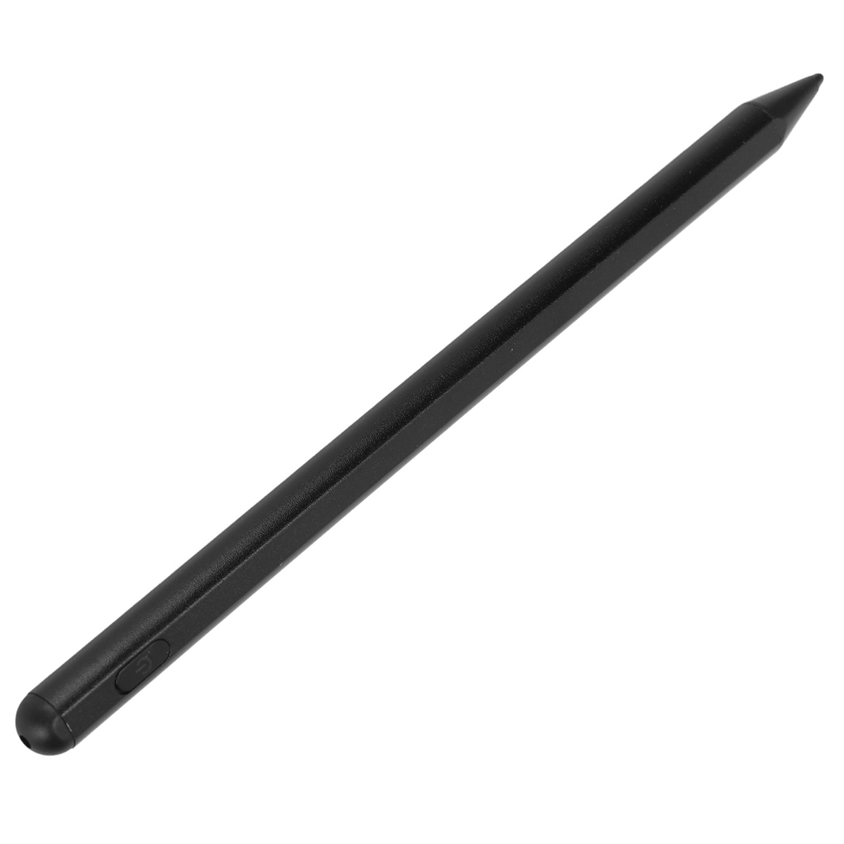 Schwarzer Stift auf weißem Hintergrund. Der Stift ist nach rechts abgewinkelt.